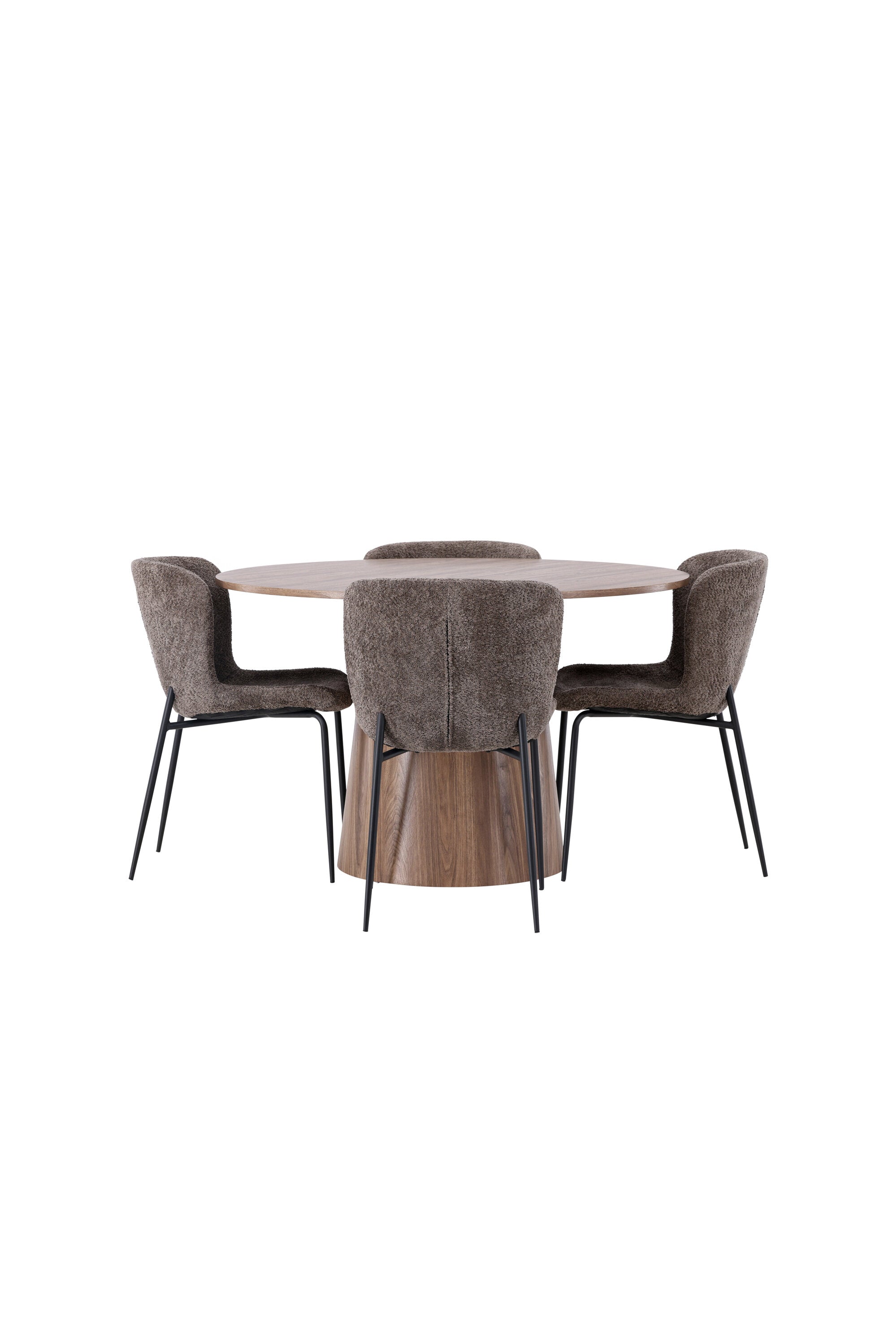 Lanzo Esszimmerset + Modesto ⌀120cm/4St. in Schwarz / Dunkelgrau präsentiert im Onlineshop von KAQTU Design AG. Esszimmerset ist von Venture Home