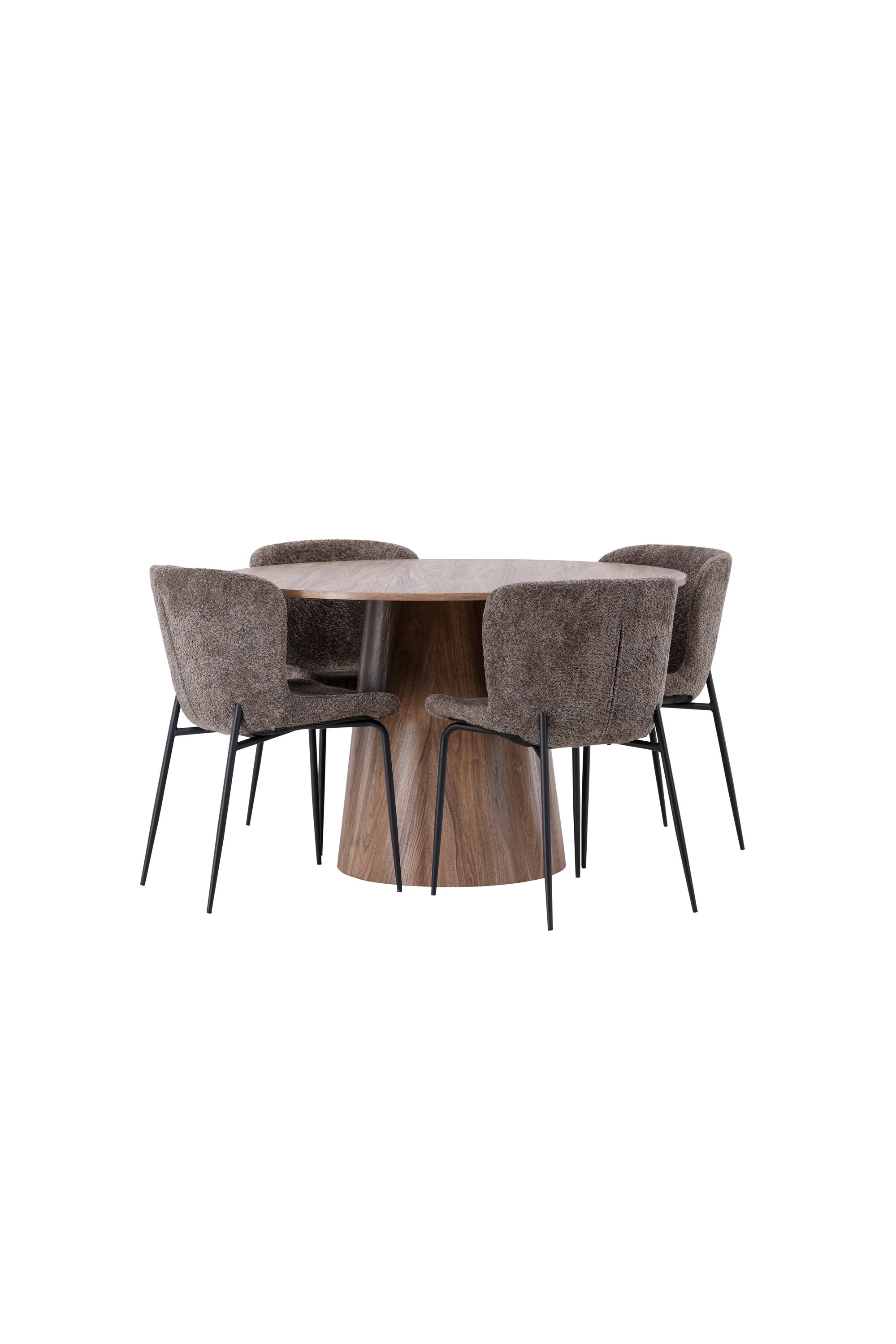 Lanzo Esszimmerset + Modesto ⌀120cm/4St. in Schwarz / Dunkelgrau präsentiert im Onlineshop von KAQTU Design AG. Esszimmerset ist von Venture Home