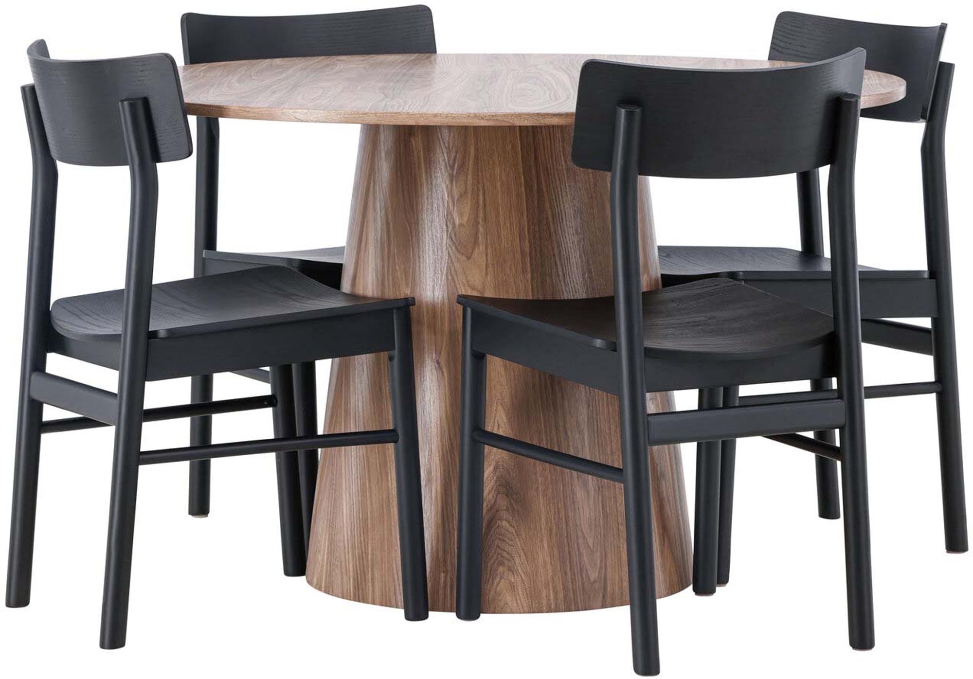 Lanzo Esszimmerset: 120cm Tisch & 4 Montros Stühle von Venture Home.