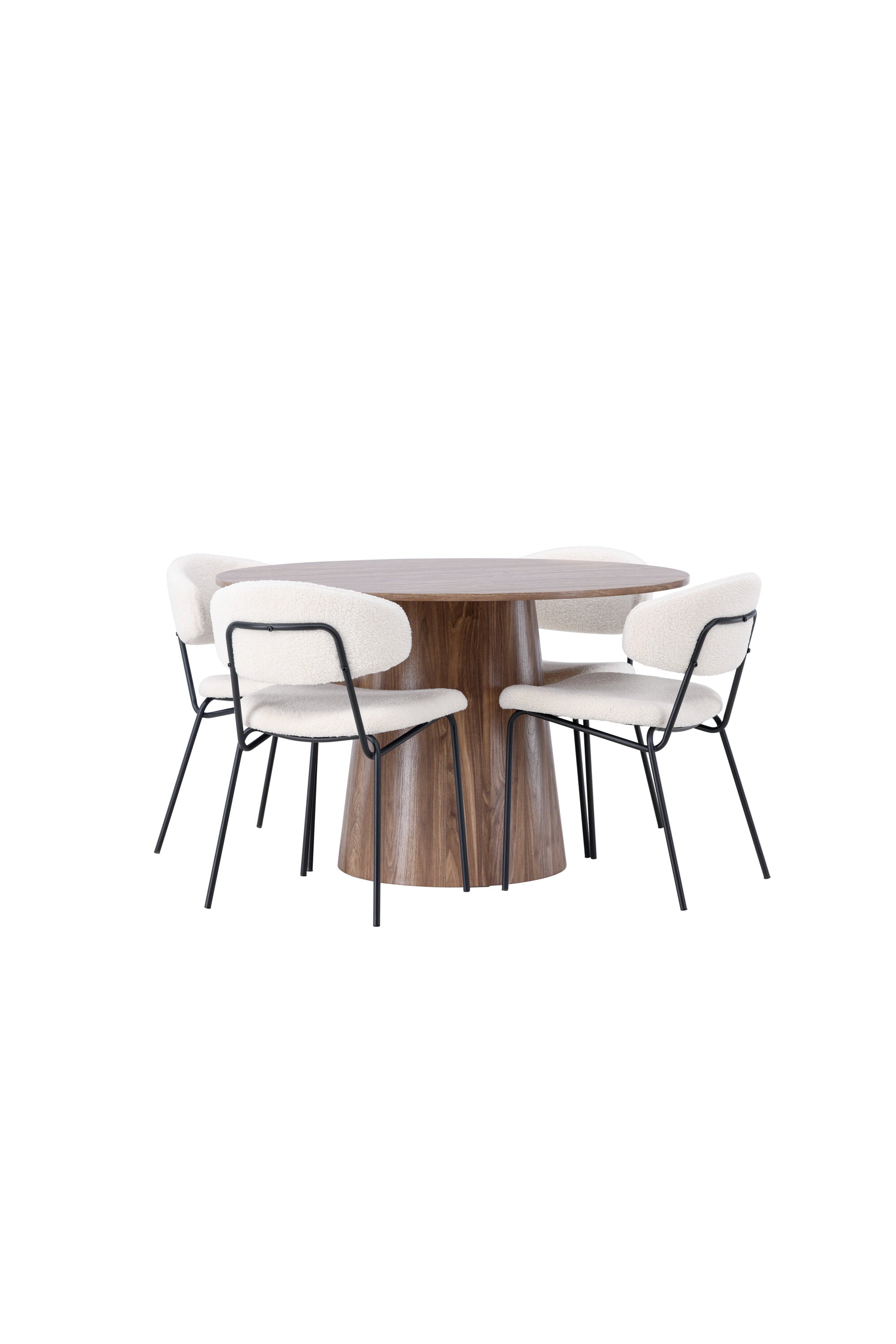 Lanzo Esszimmerset + Chico ⌀120cm/4St. in Natur / Weiss präsentiert im Onlineshop von KAQTU Design AG. Esszimmerset ist von Venture Home