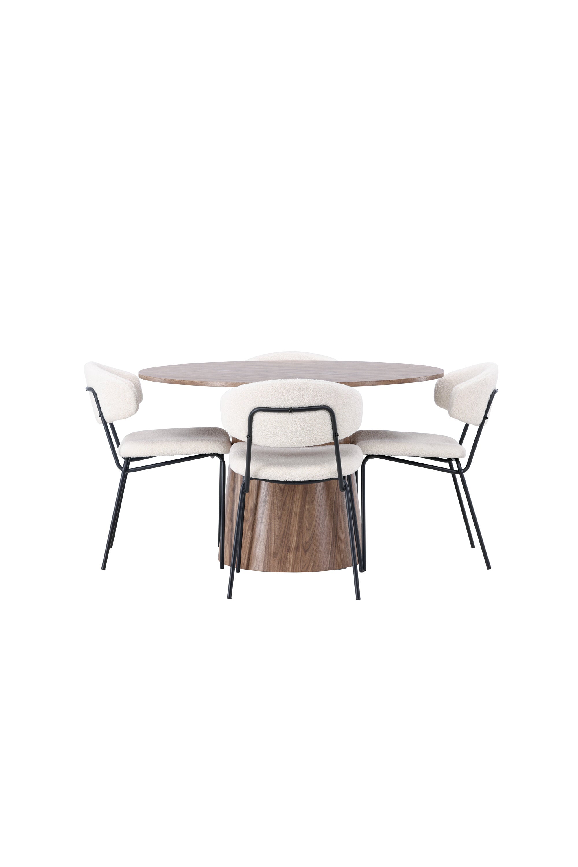 Lanzo Esszimmerset + Chico ⌀120cm/4St. in Natur / Weiss präsentiert im Onlineshop von KAQTU Design AG. Esszimmerset ist von Venture Home
