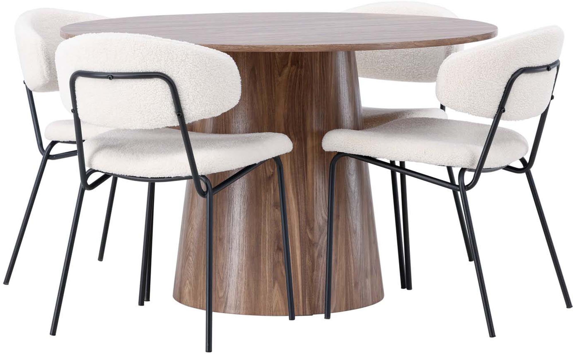 Elegantes Lanzo Esszimmerset mit Chico Stühlen: Stilvoller Esstisch und komfortable Stühle für einladende Esszimmer.