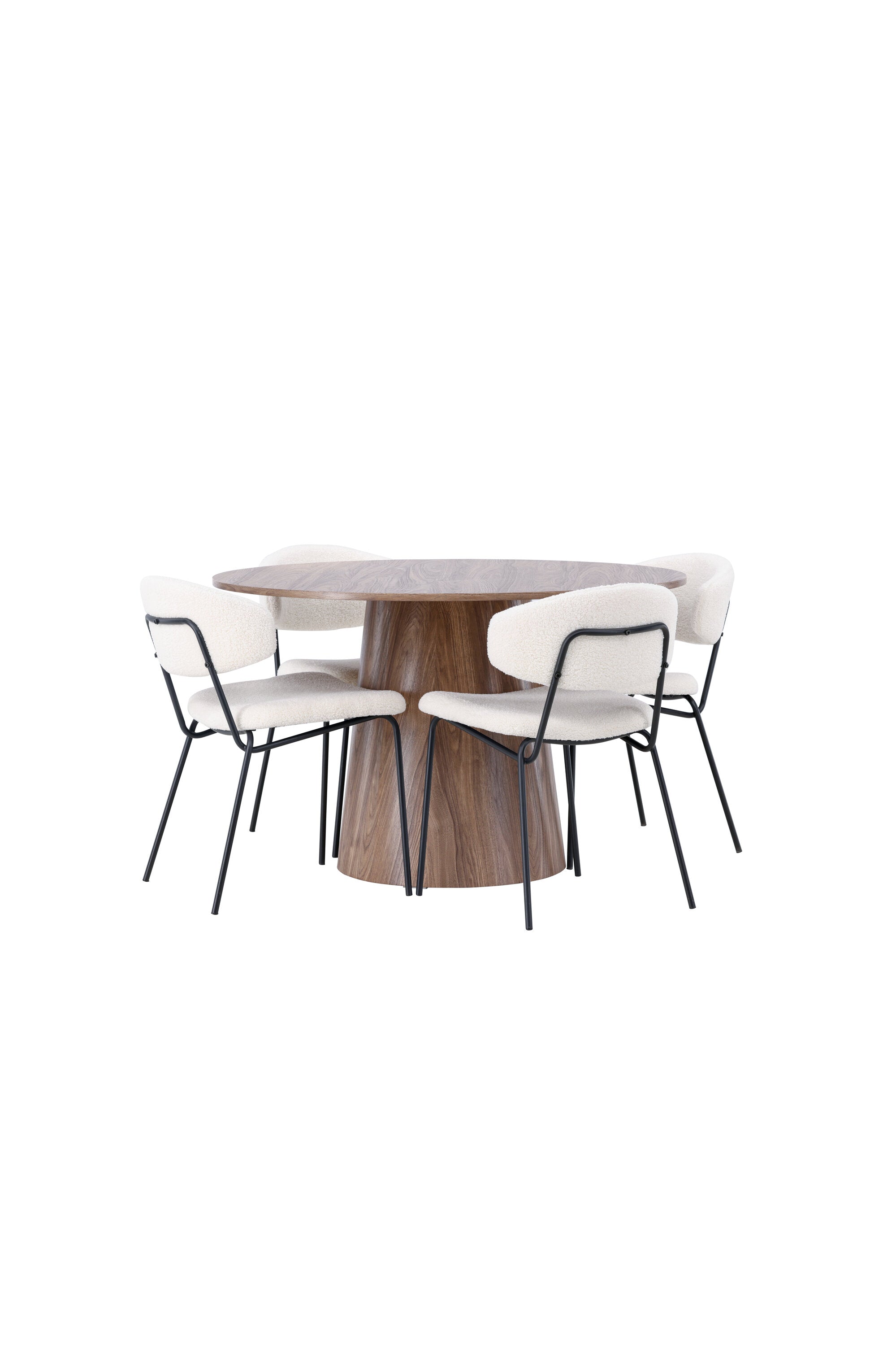 Lanzo Esszimmerset + Chico ⌀120cm/4St. in Natur / Weiss präsentiert im Onlineshop von KAQTU Design AG. Esszimmerset ist von Venture Home
