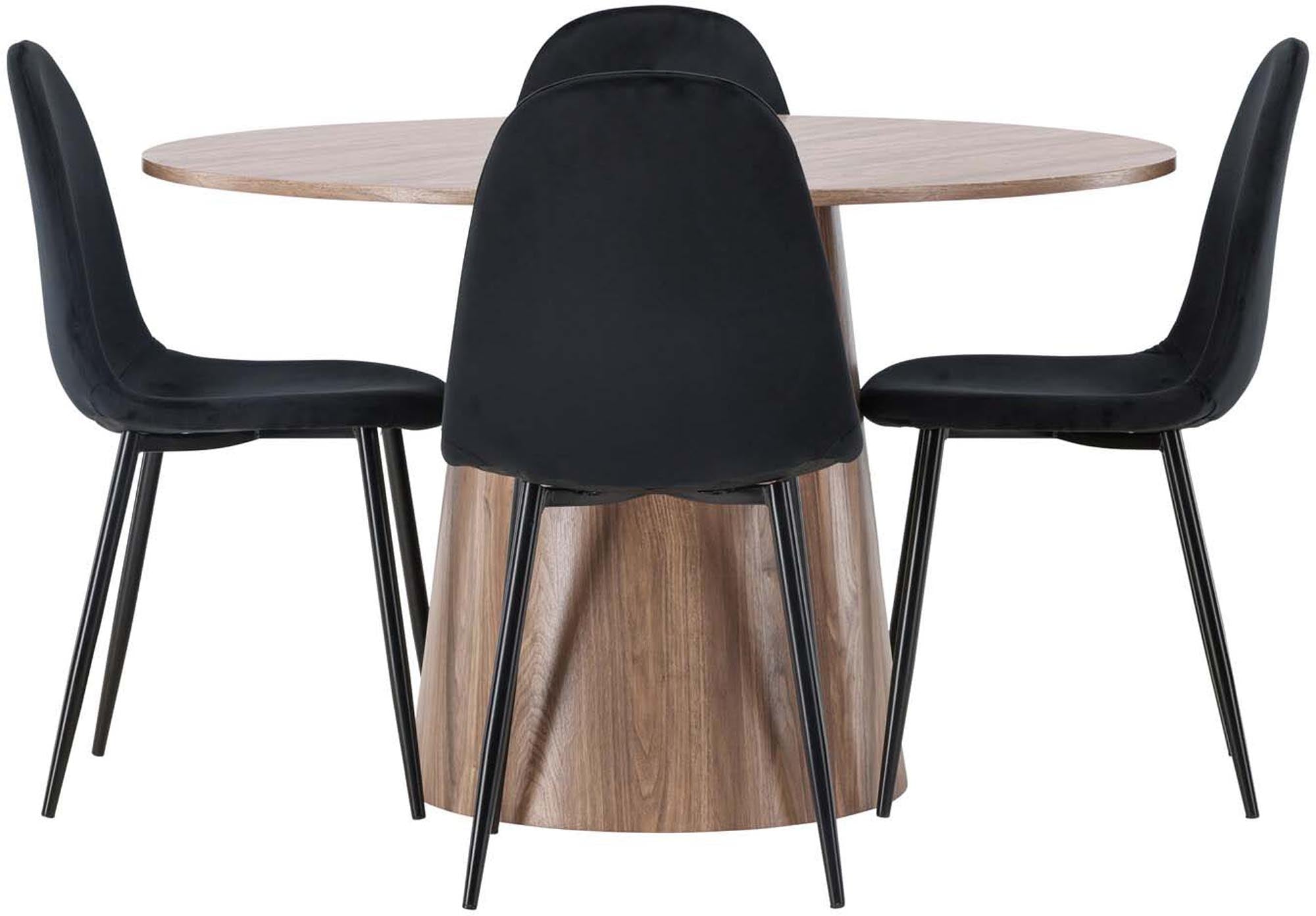 Erleben Sie das Lanzo Esszimmerset + Polar: Stilvolles Design, gepolsterte Stühle und einladende Atmosphäre für unvergessliche Essensmomente.