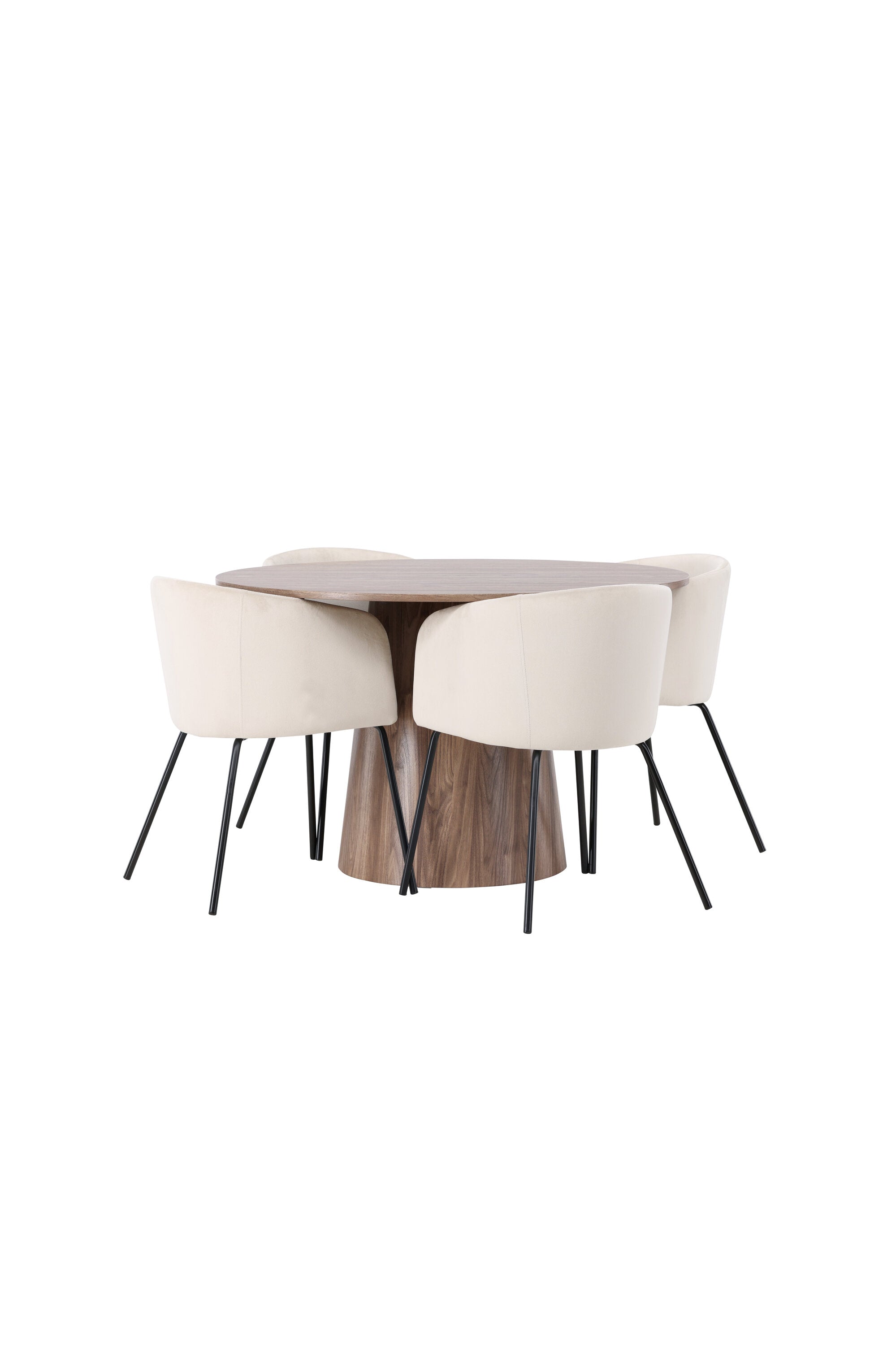 Lanzo Esszimmerset + Berit ⌀120cm/4St. in Beige / Schwarz präsentiert im Onlineshop von KAQTU Design AG. Esszimmerset ist von Venture Home