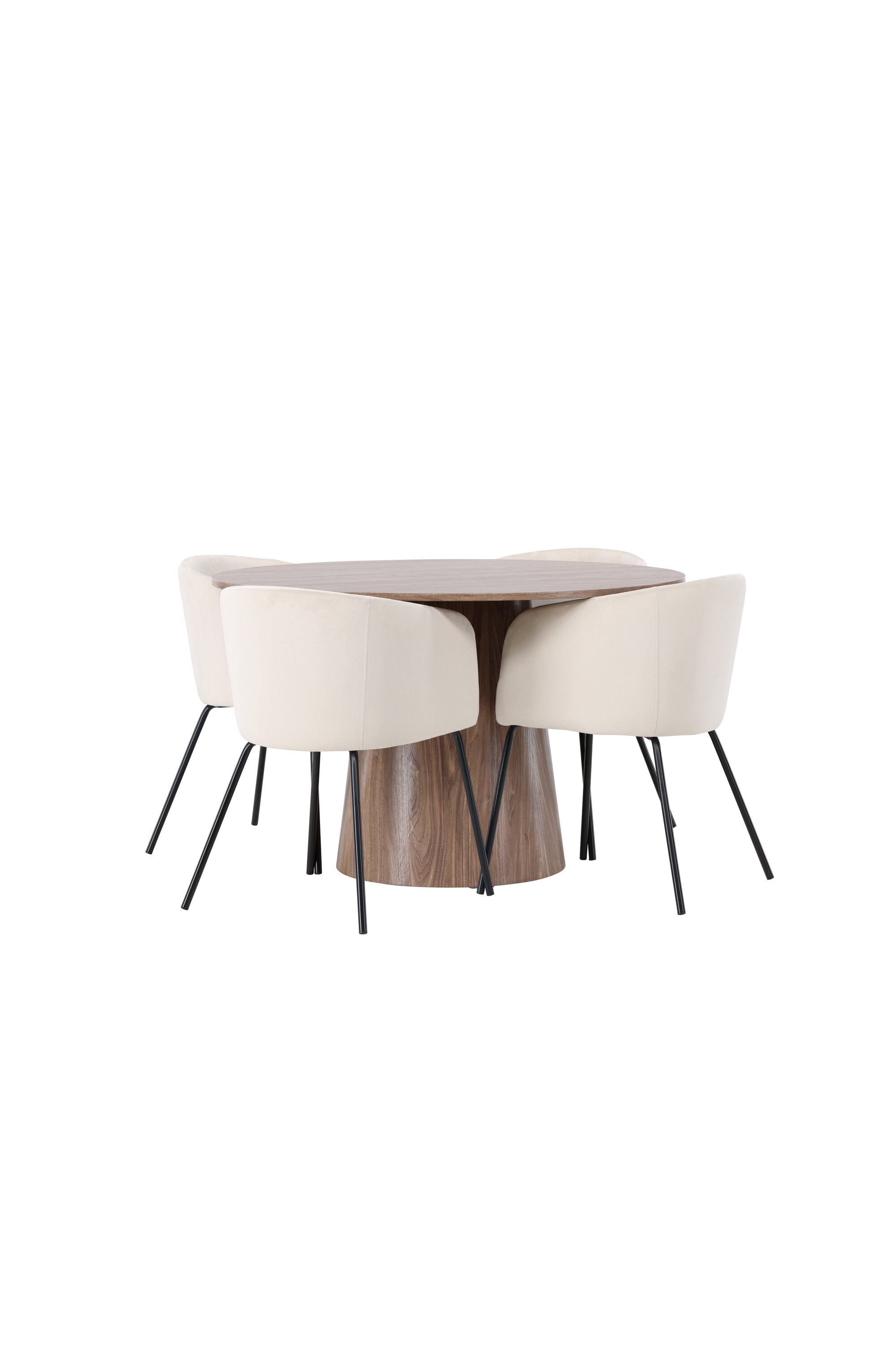 Lanzo Esszimmerset + Berit ⌀120cm/4St. in Beige / Schwarz präsentiert im Onlineshop von KAQTU Design AG. Esszimmerset ist von Venture Home