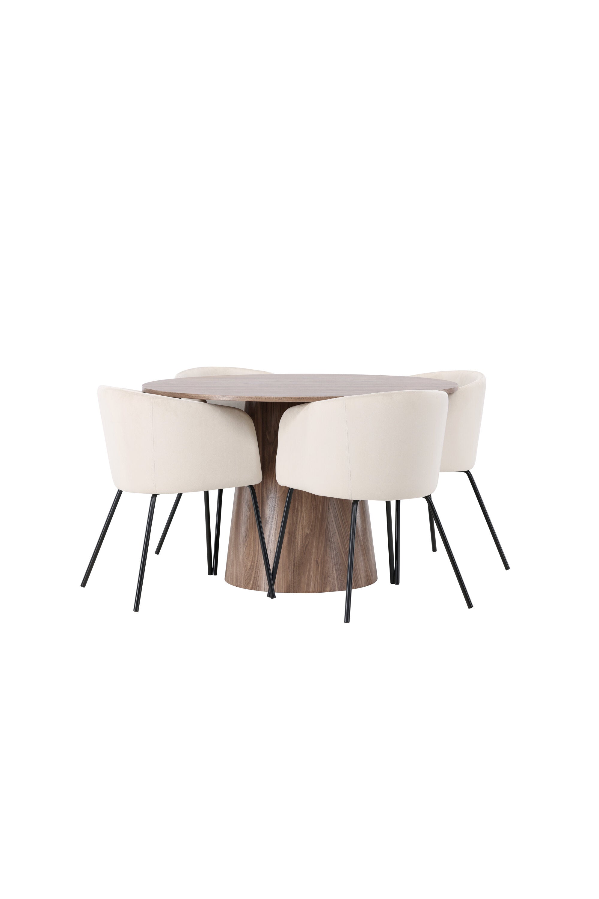 Lanzo Esszimmerset + Berit ⌀120cm/4St. in Beige / Schwarz präsentiert im Onlineshop von KAQTU Design AG. Esszimmerset ist von Venture Home