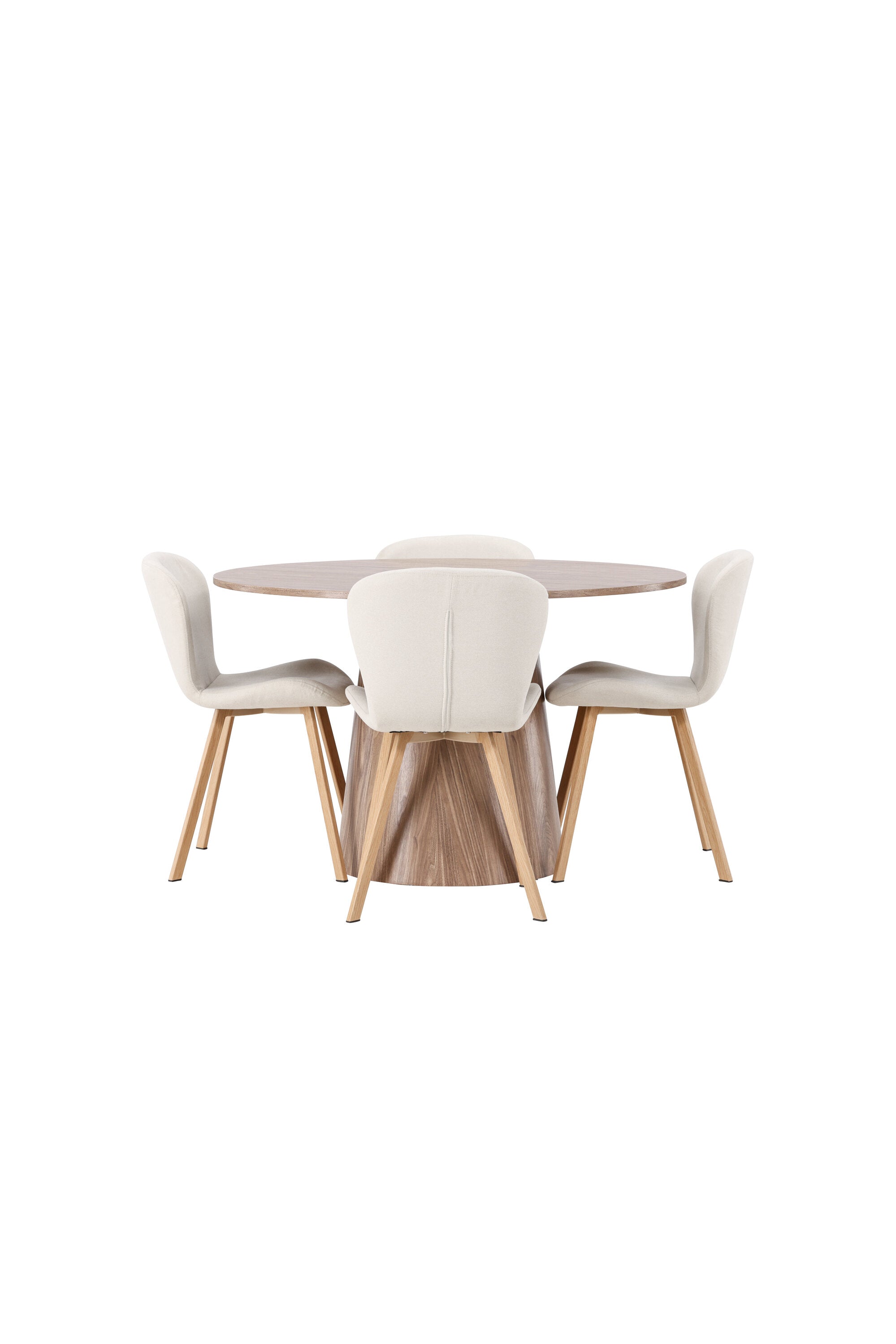 Lanzo Esszimmerset + Lilja ⌀120cm/4St. in Beige, Natur präsentiert im Onlineshop von KAQTU Design AG. Esszimmerset ist von Venture Home
