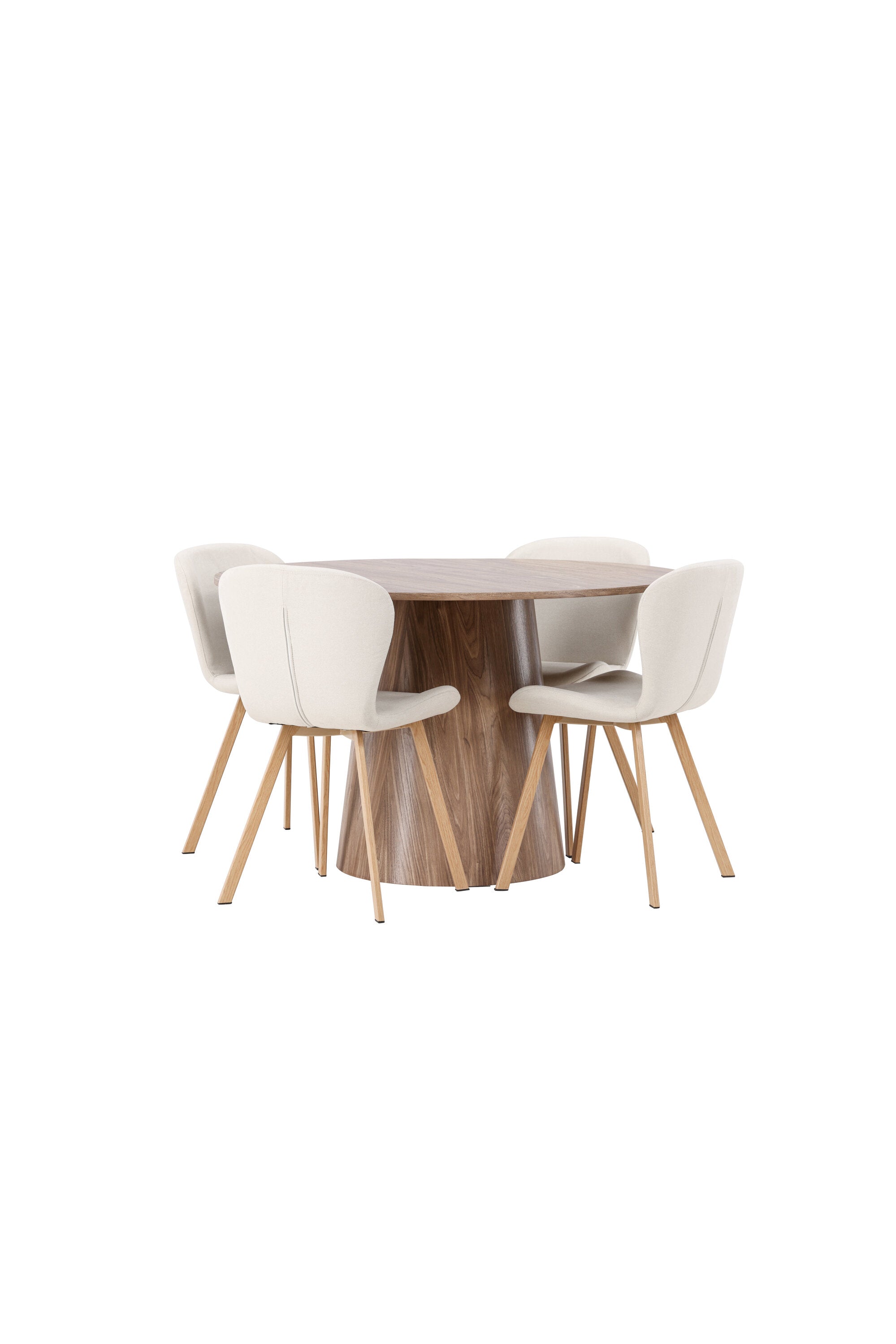 Lanzo Esszimmerset + Lilja ⌀120cm/4St. in Beige, Natur präsentiert im Onlineshop von KAQTU Design AG. Esszimmerset ist von Venture Home