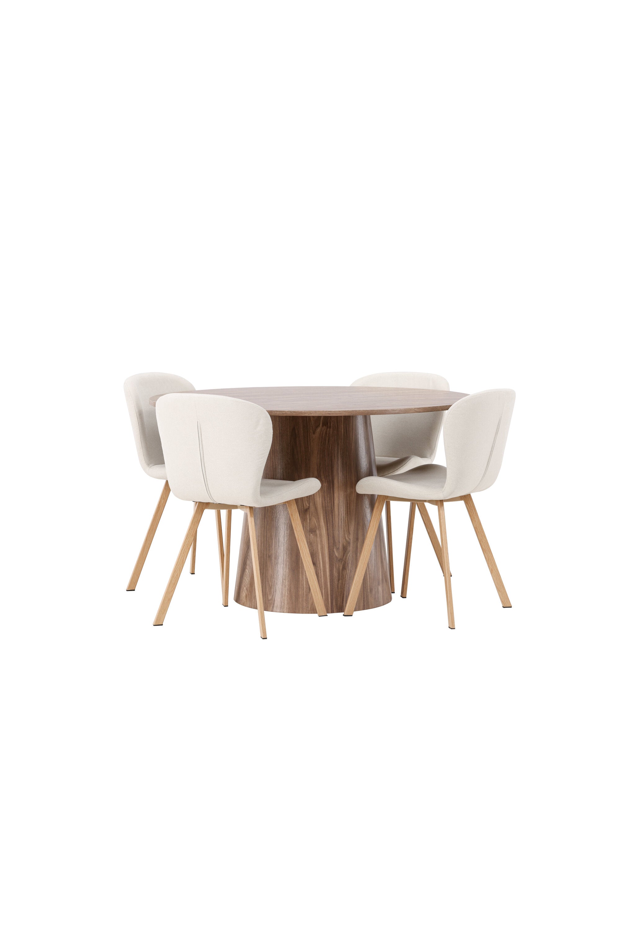 Lanzo Esszimmerset + Lilja ⌀120cm/4St. in Beige, Natur präsentiert im Onlineshop von KAQTU Design AG. Esszimmerset ist von Venture Home