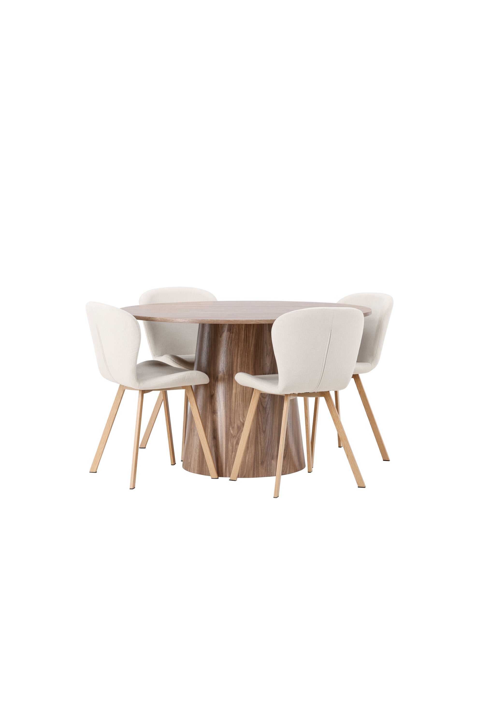 Lanzo Esszimmerset + Lilja ⌀120cm/4St. in Beige, Natur präsentiert im Onlineshop von KAQTU Design AG. Esszimmerset ist von Venture Home