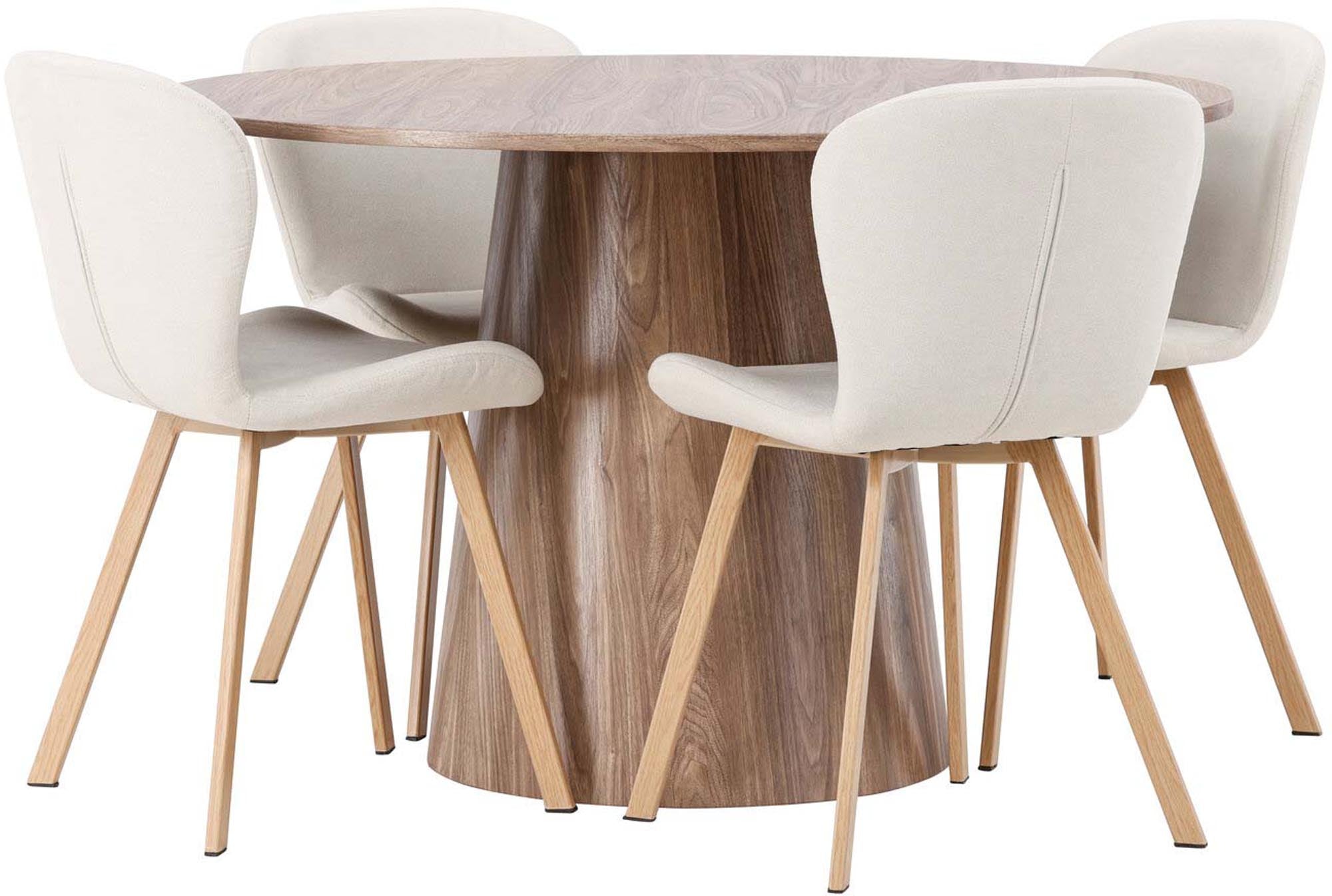 Stilvolles Esszimmerset: Lanzo Tisch & Lilja Stühle für moderne Eleganz und Komfort.