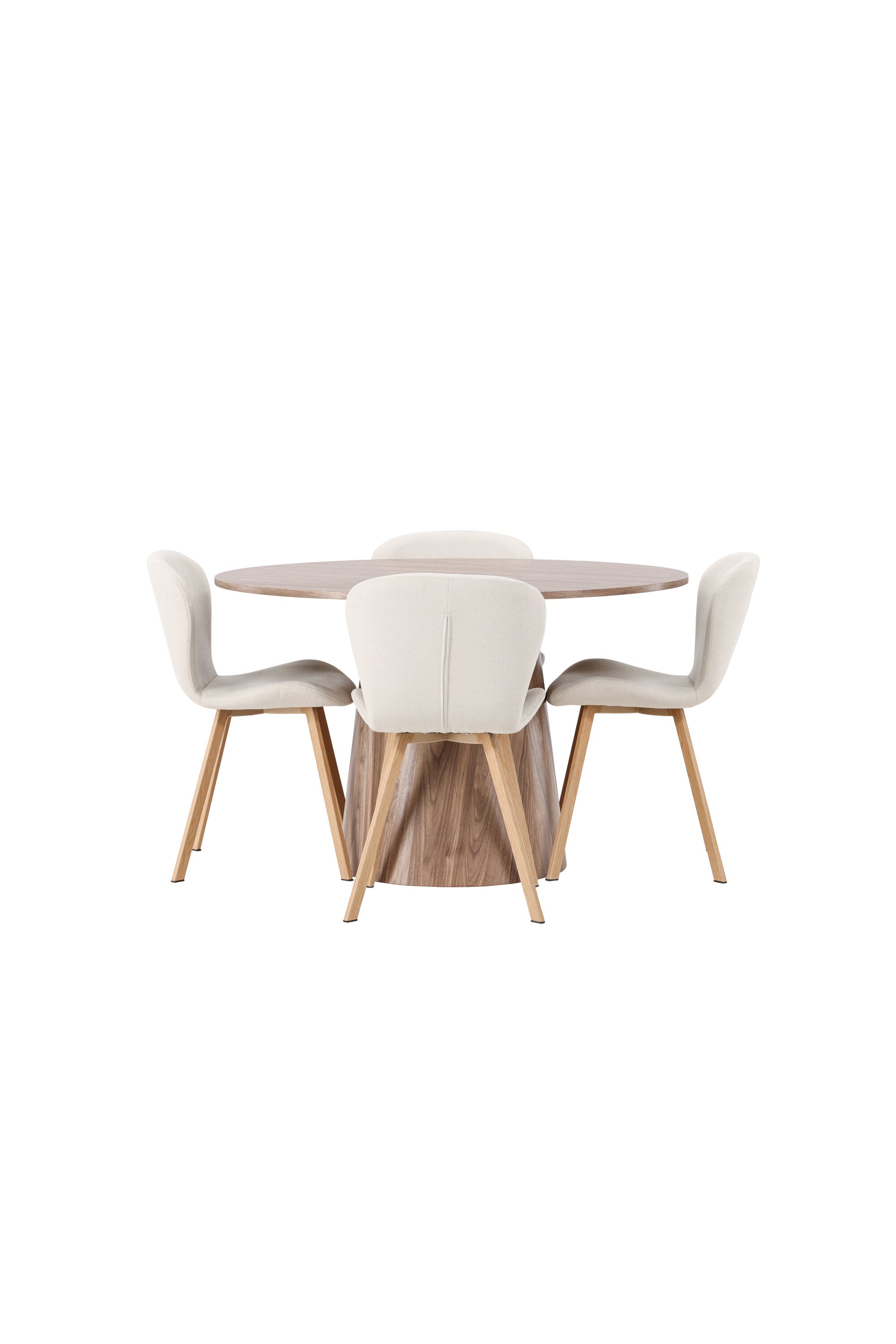 Lanzo Esszimmerset + Lilja ⌀120cm/4St. in Beige, Natur präsentiert im Onlineshop von KAQTU Design AG. Esszimmerset ist von Venture Home