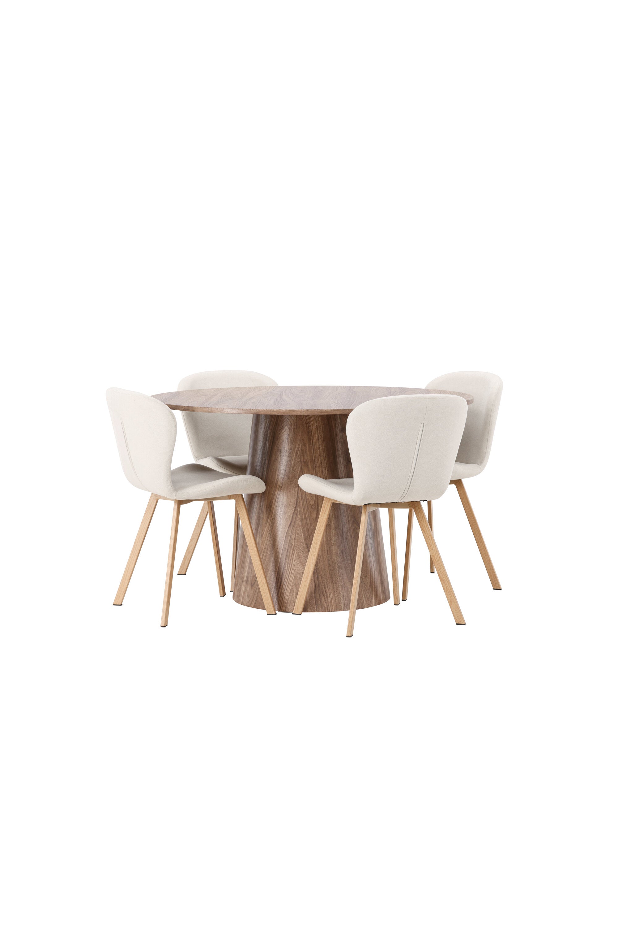 Lanzo Esszimmerset + Lilja ⌀120cm/4St. in Beige, Natur präsentiert im Onlineshop von KAQTU Design AG. Esszimmerset ist von Venture Home