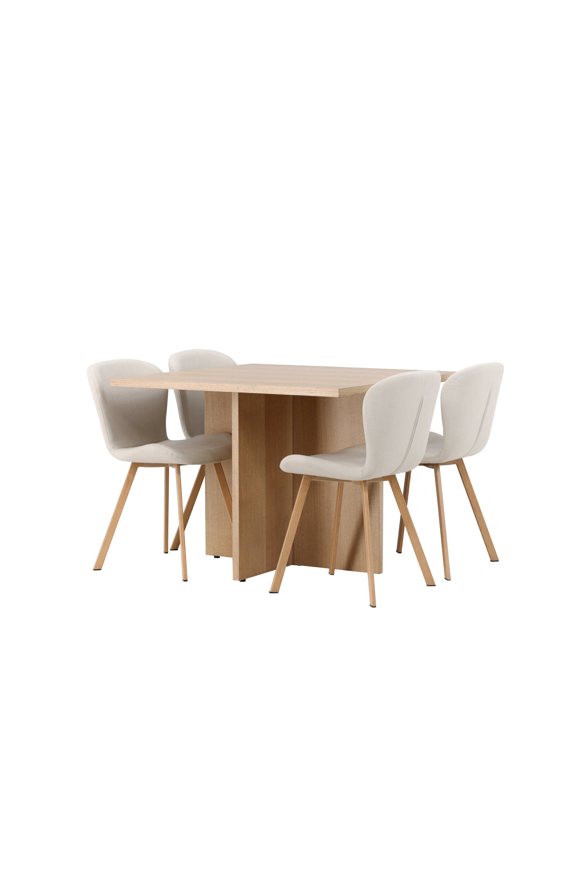 Leo Esszimmerset + Lilja 100cm/4St. in Beige, Natur präsentiert im Onlineshop von KAQTU Design AG. Esszimmerset ist von Venture Home