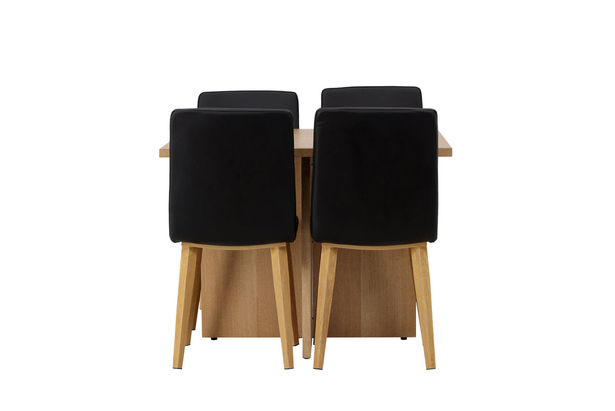 Leo Esszimmerset + Today 100cm/4St. in Schwarz, Natur präsentiert im Onlineshop von KAQTU Design AG. Esszimmerset ist von Venture Home
