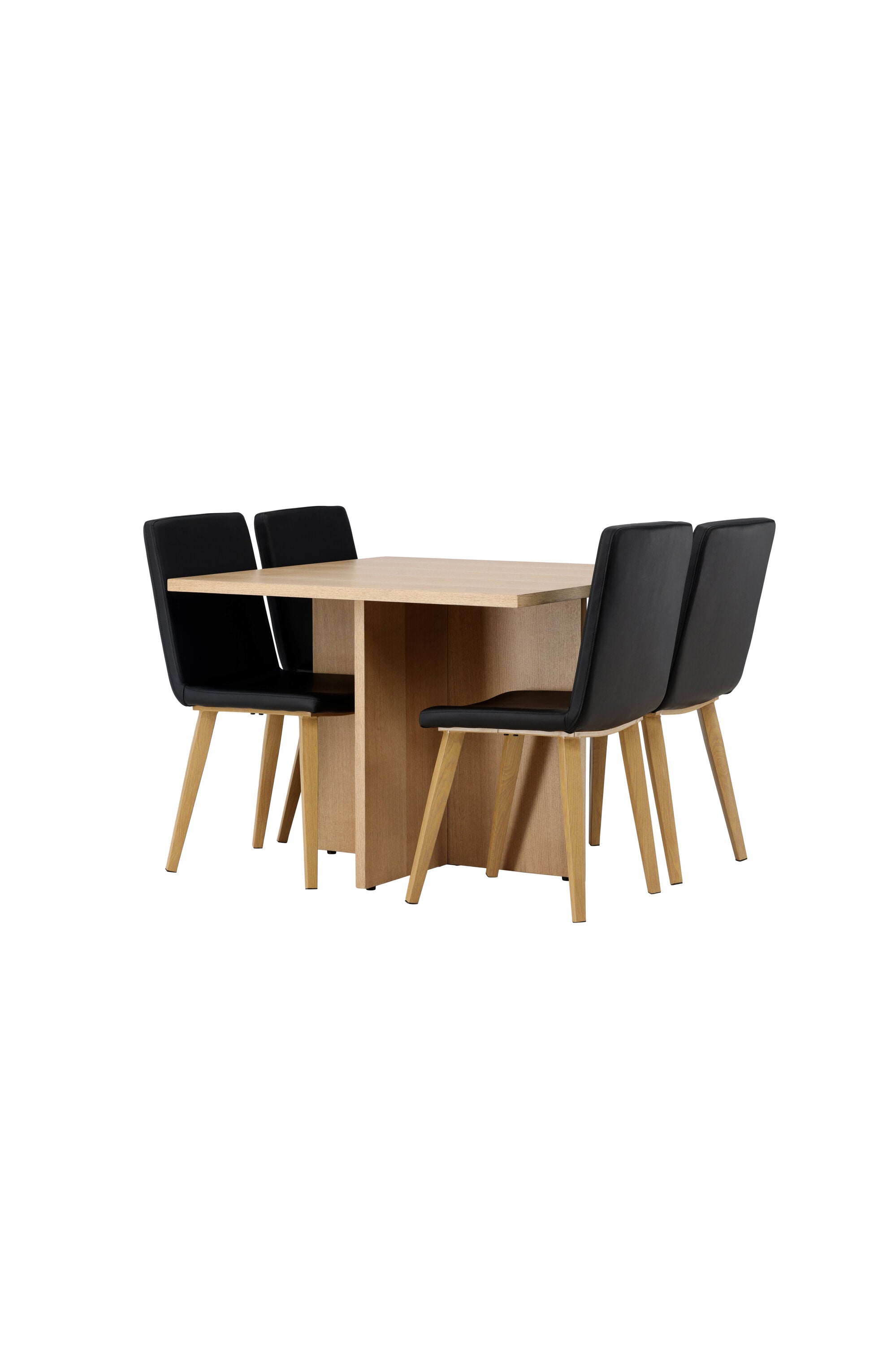 Leo Esszimmerset + Today 100cm/4St. in Schwarz, Natur präsentiert im Onlineshop von KAQTU Design AG. Esszimmerset ist von Venture Home