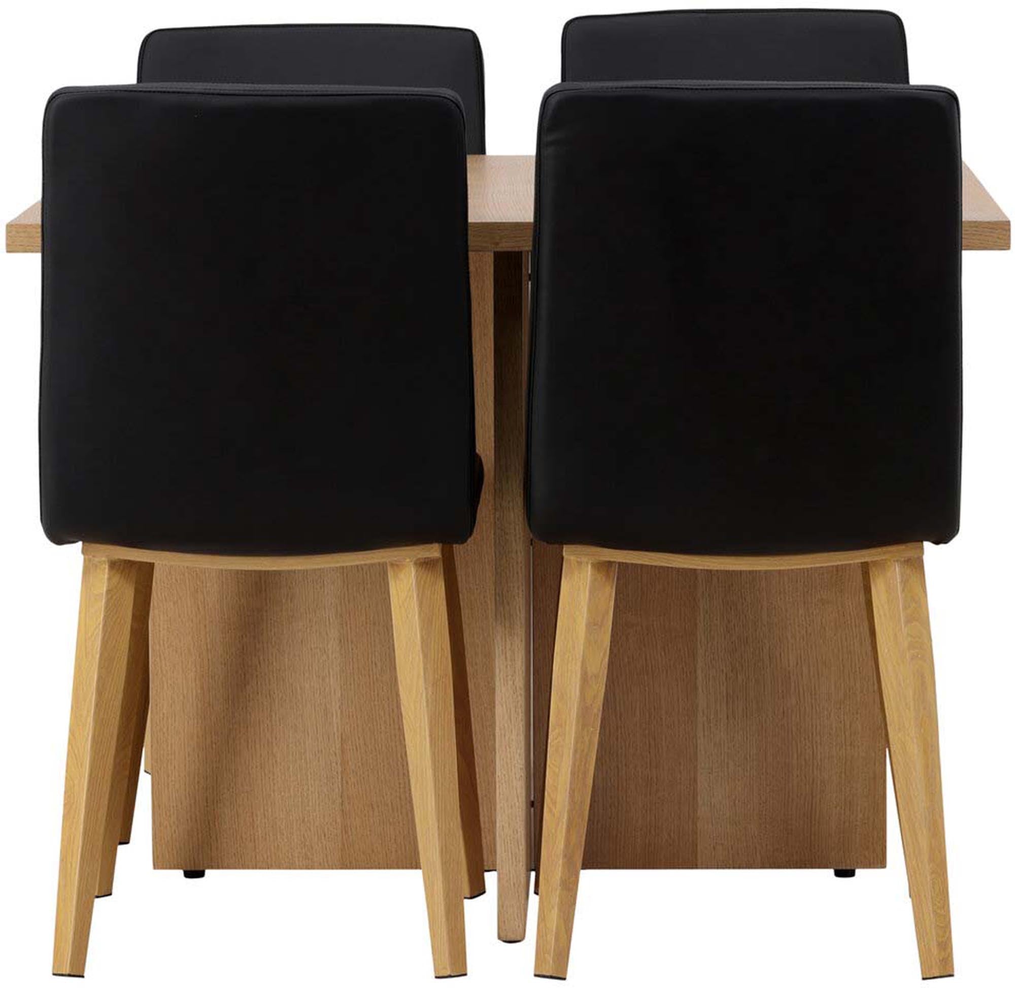 Entdecken Sie das stilvolle Leo Esszimmerset von Venture Home mit einem 100x100 cm Esstisch und bequemen Today Stühlen. Ideal für gemütliche Esszimmer.