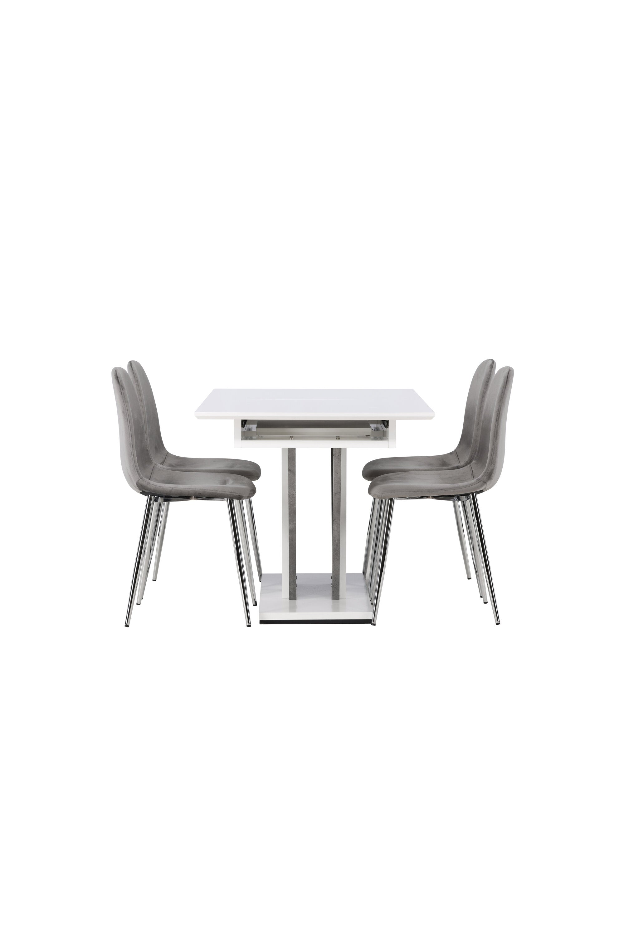 Disa Esszimmerset ausziehbar + Eva 120cm/4St. in Hellgrau, Silber präsentiert im Onlineshop von KAQTU Design AG. Esszimmerset ist von Venture Home