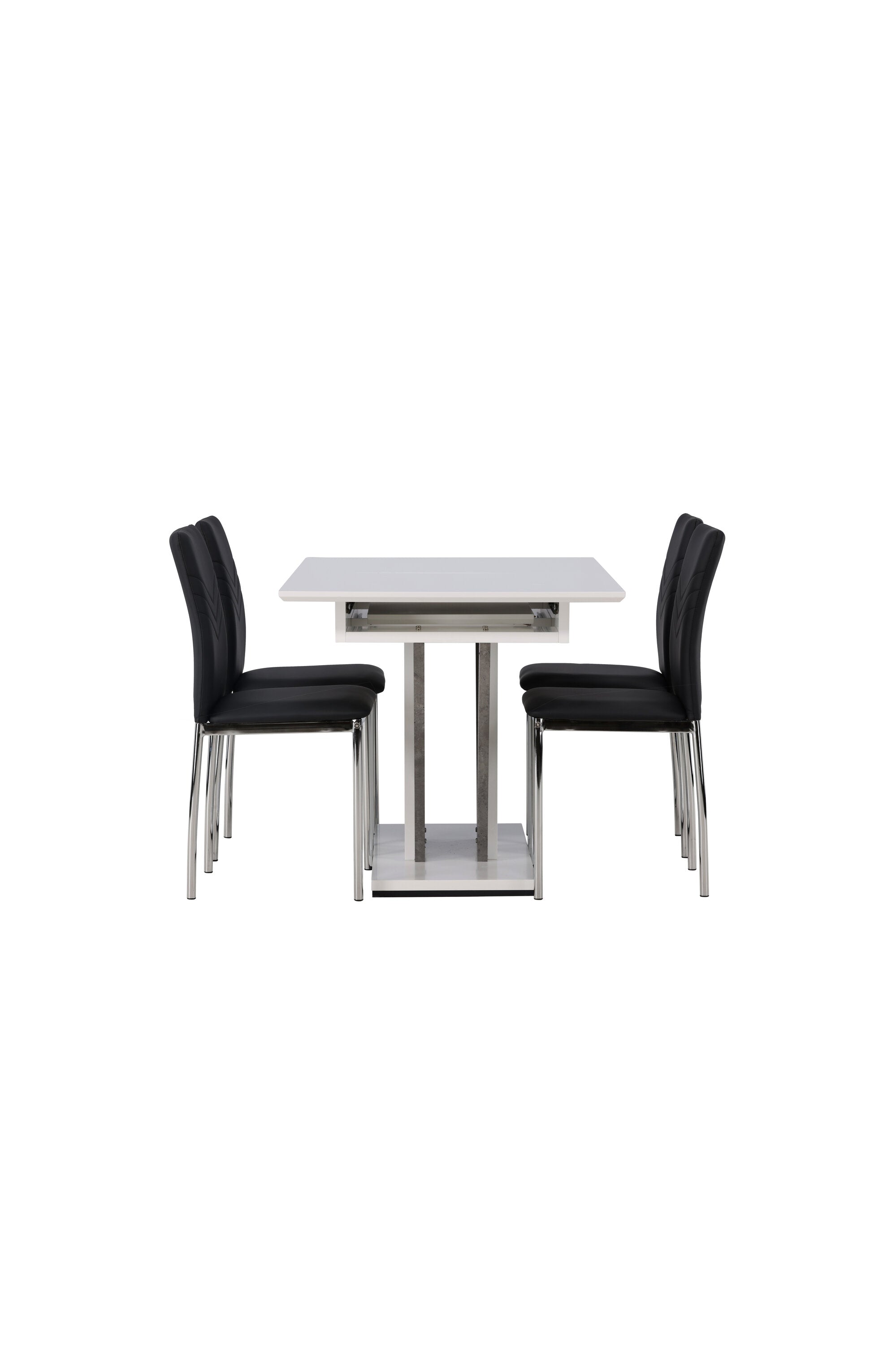 Disa Esszimmerset ausziehbar + Lily 120cm/4St. in Schwarzes Silber präsentiert im Onlineshop von KAQTU Design AG. Esszimmerset ist von Venture Home