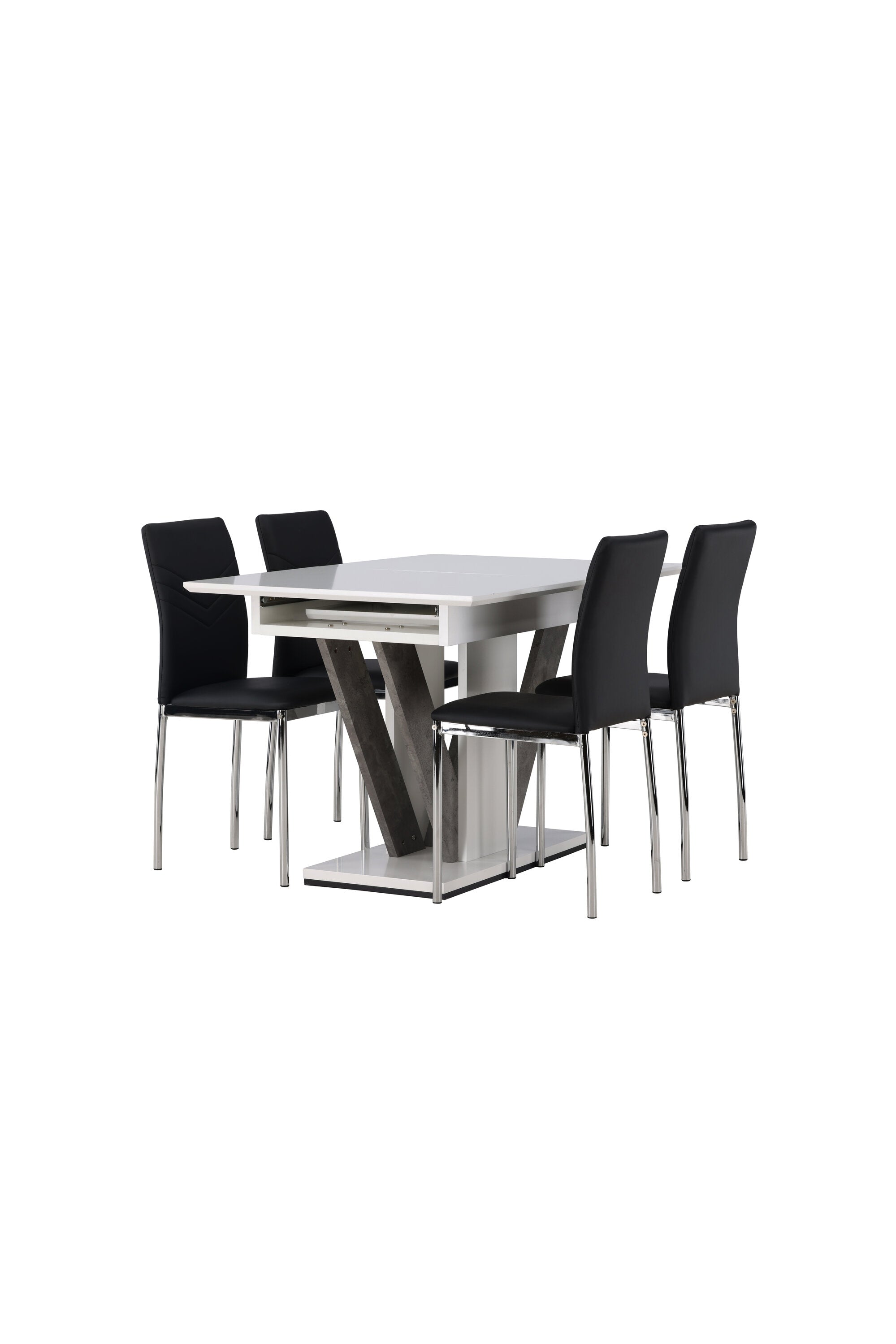 Disa Esszimmerset ausziehbar + Lily 120cm/4St. in Schwarzes Silber präsentiert im Onlineshop von KAQTU Design AG. Esszimmerset ist von Venture Home