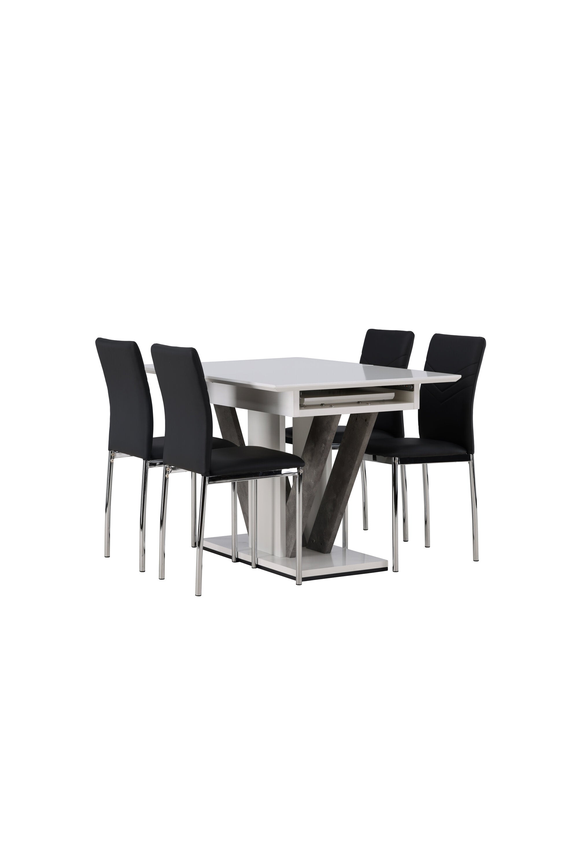 Disa Esszimmerset ausziehbar + Lily 120cm/4St. in Schwarzes Silber präsentiert im Onlineshop von KAQTU Design AG. Esszimmerset ist von Venture Home