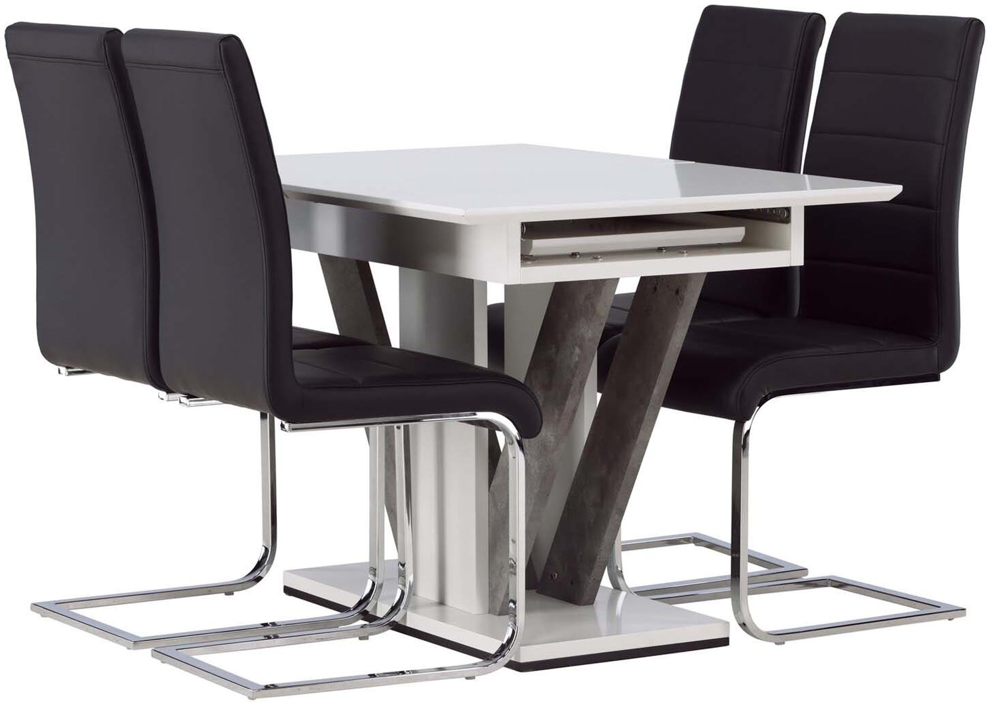 Venture Home Disa: Erweiterbarer Tisch mit 4 stilvollen Stühlen.