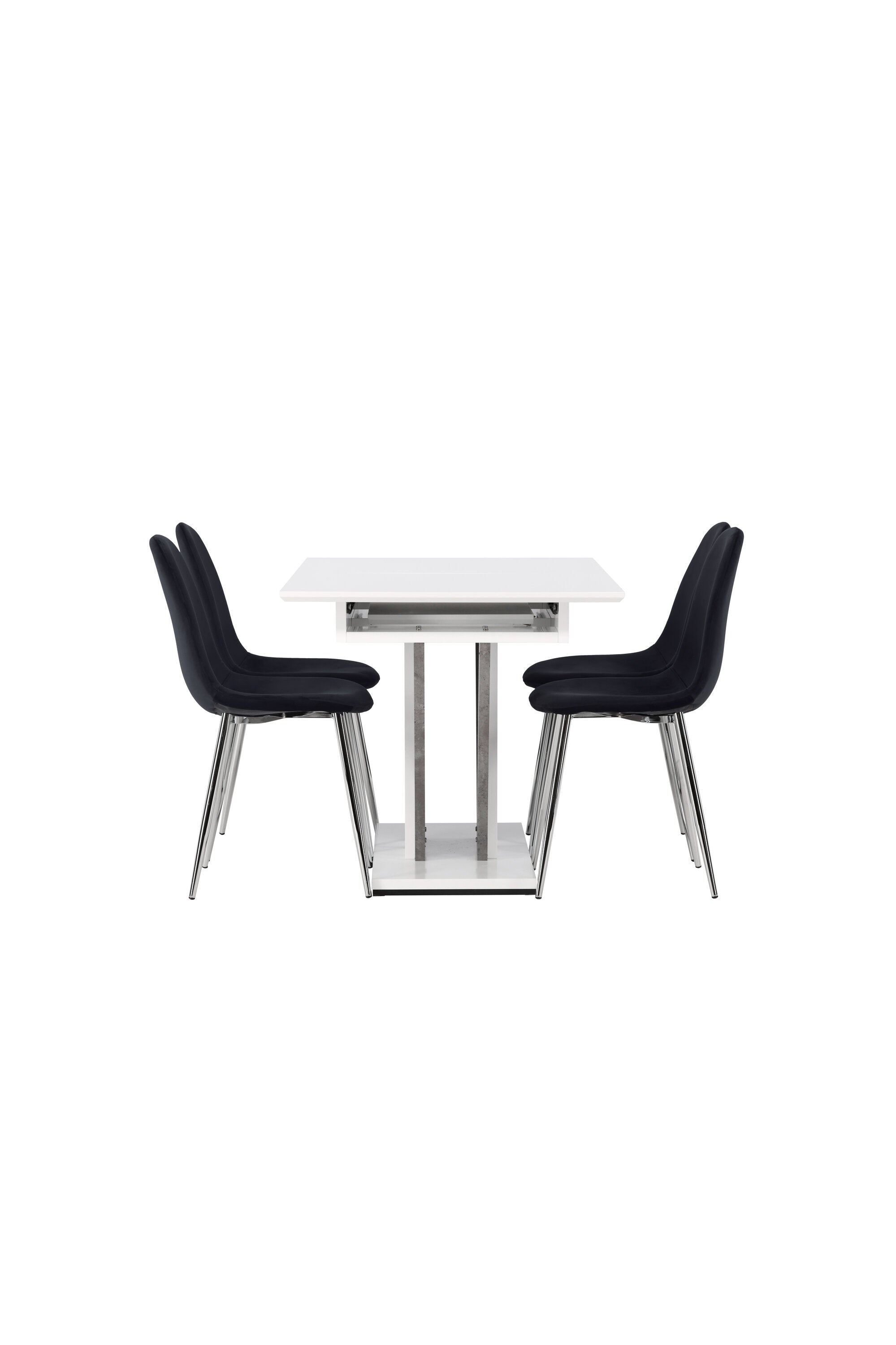 Disa Esszimmerset ausziehbar + Polar 120cm/4St. in Schwarzes Silber präsentiert im Onlineshop von KAQTU Design AG. Esszimmerset ist von Venture Home