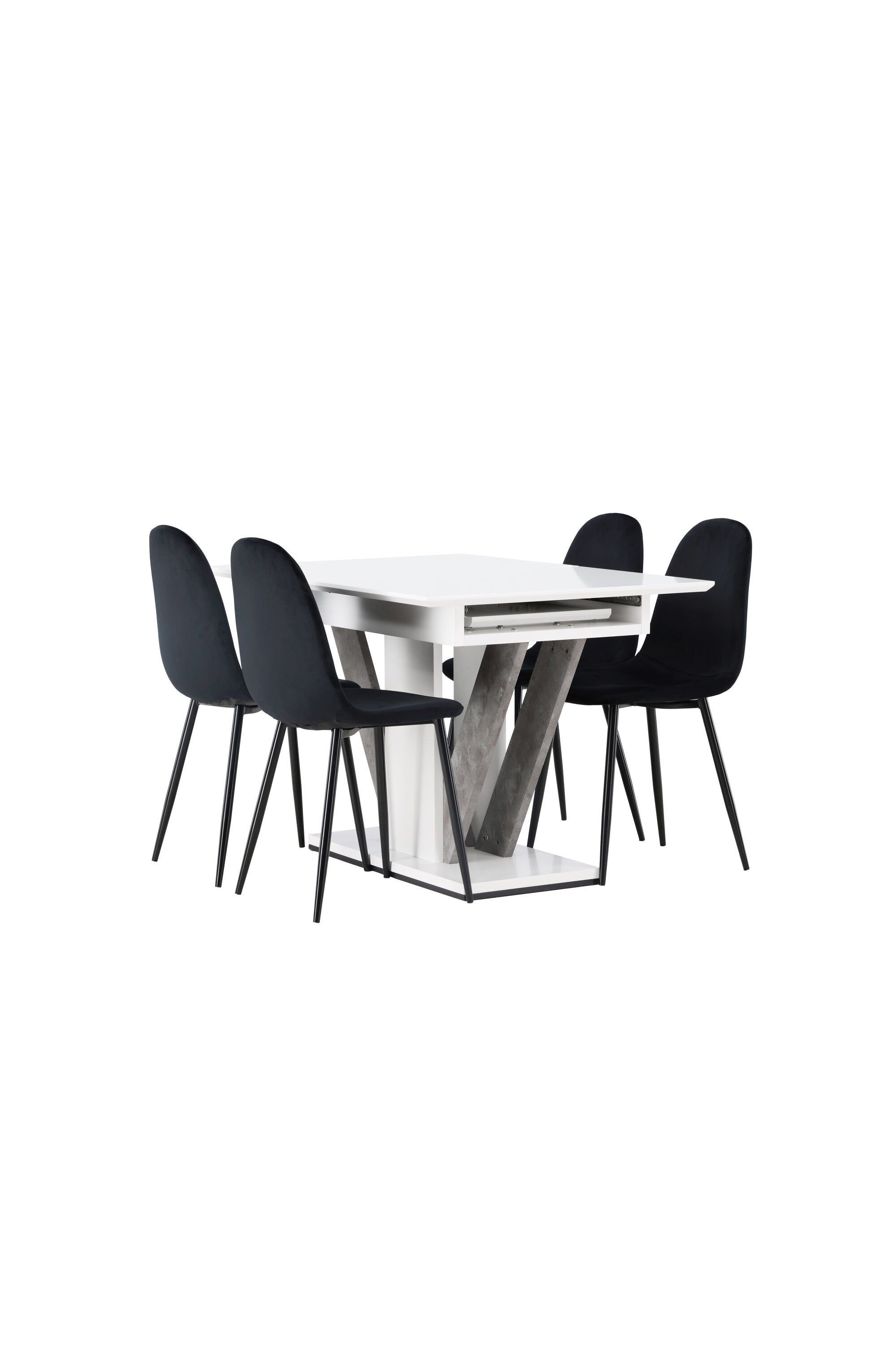Disa Esszimmerset ausziehbar + Polar 120cm/4St. in Schwarz präsentiert im Onlineshop von KAQTU Design AG. Esszimmerset ist von Venture Home