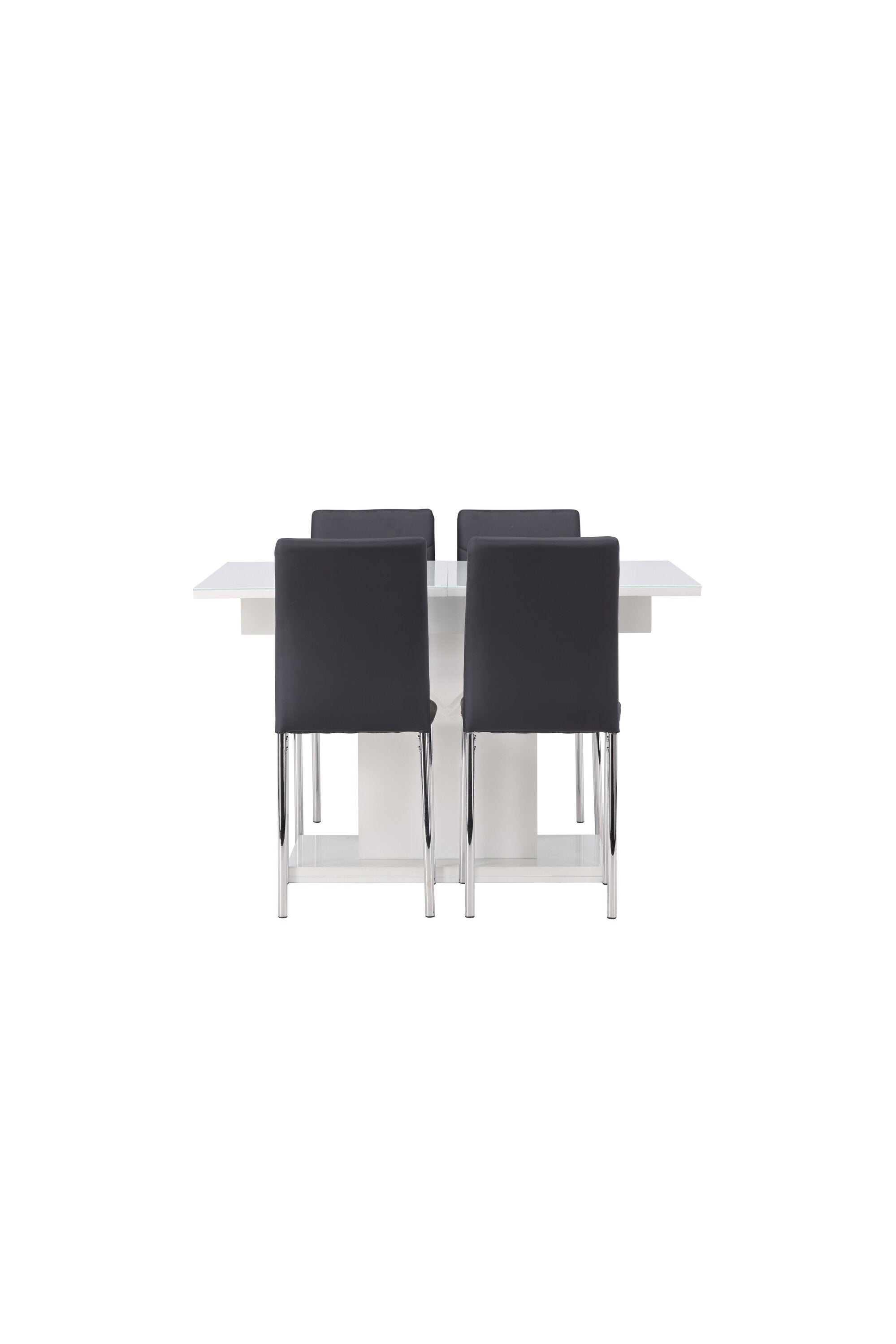 Pluto Esszimmerset ausziehbar + Lily 120cm/4St. in Schwarzes Silber präsentiert im Onlineshop von KAQTU Design AG. Esszimmerset ist von Venture Home