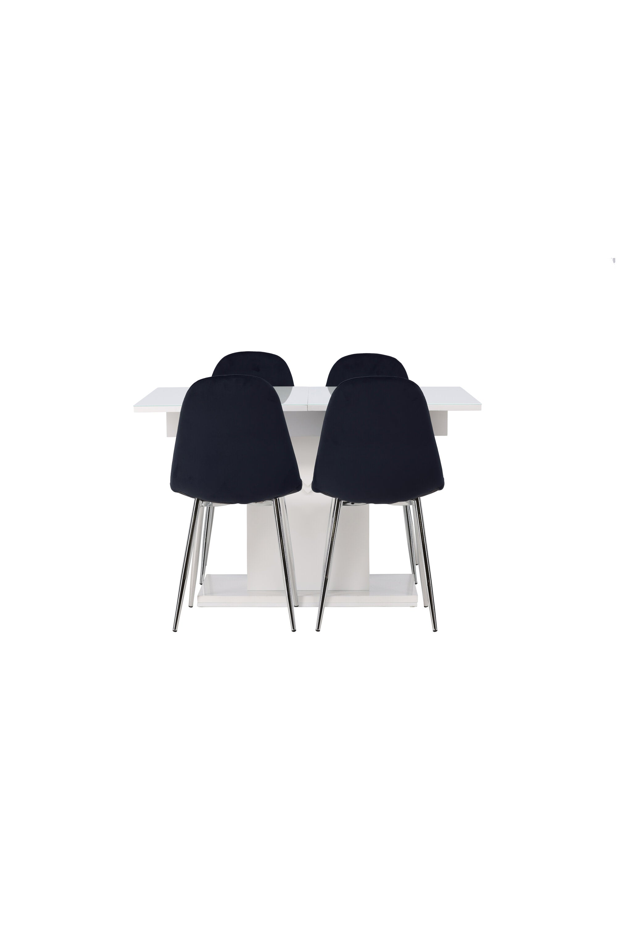 Pluto Esszimmerset ausziehbar + Polar 120cm/4St. in Schwarzes Silber präsentiert im Onlineshop von KAQTU Design AG. Esszimmerset ist von Venture Home