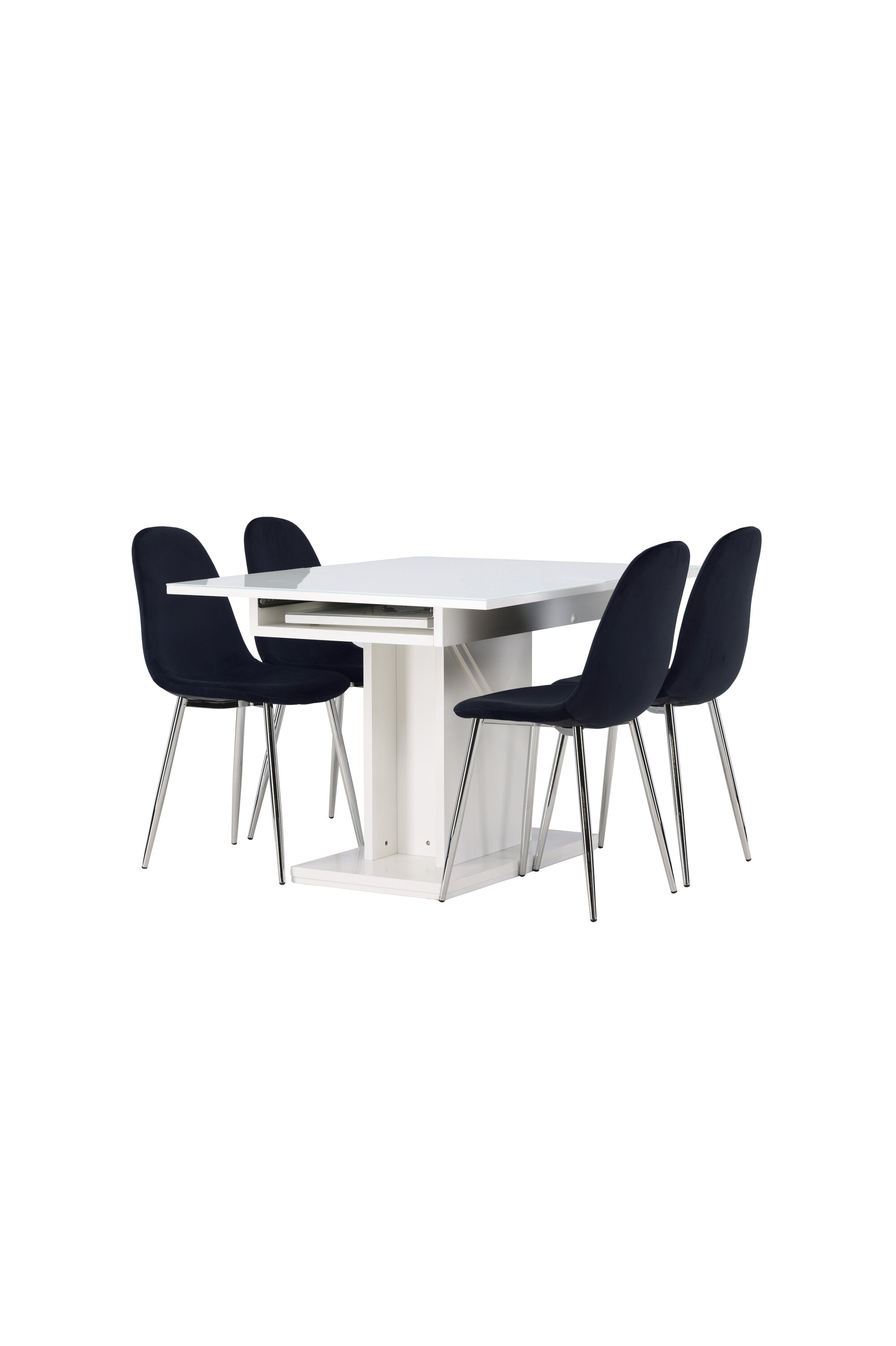Pluto Esszimmerset ausziehbar + Polar 120cm/4St. in Schwarzes Silber präsentiert im Onlineshop von KAQTU Design AG. Esszimmerset ist von Venture Home