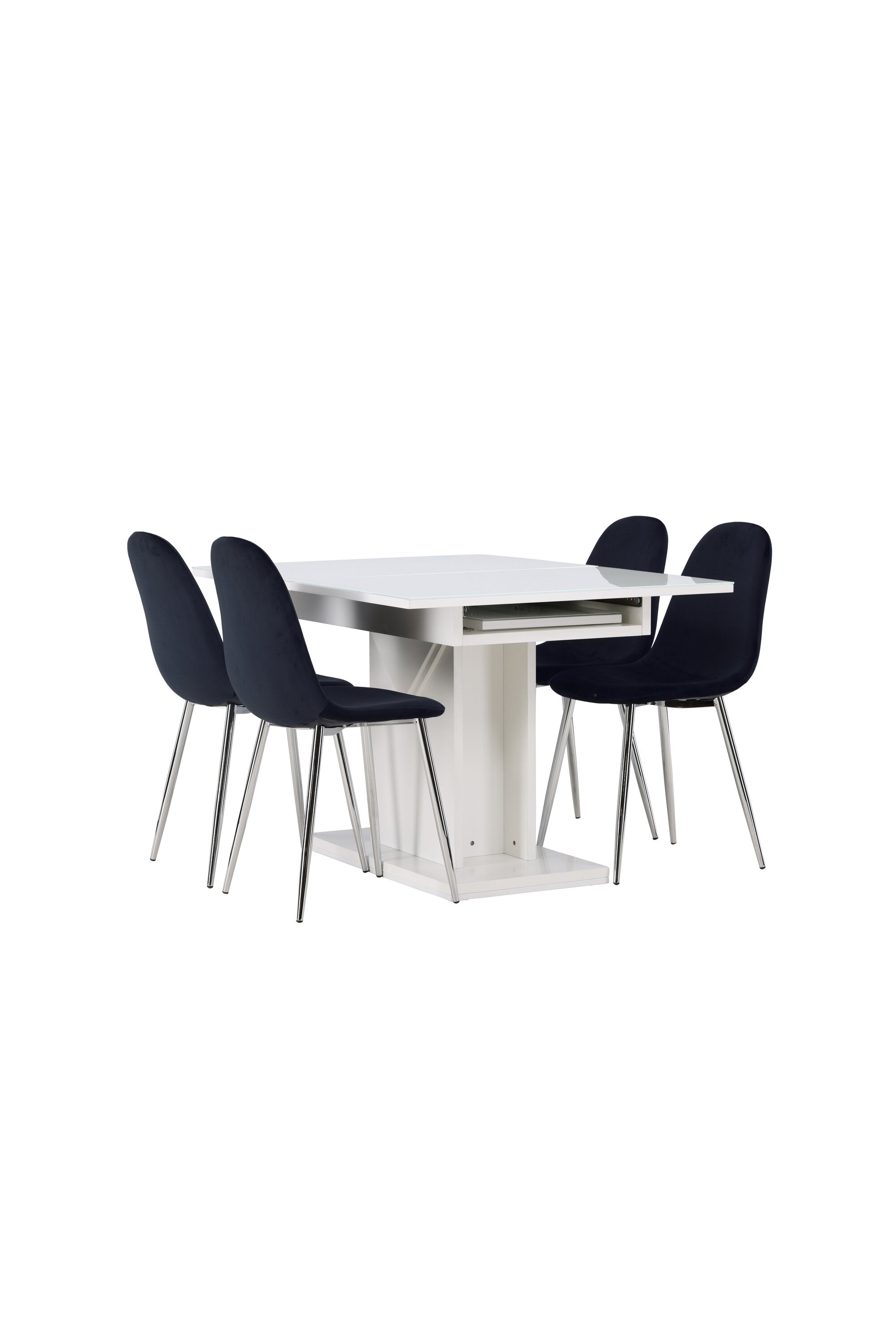 Pluto Esszimmerset ausziehbar + Polar 120cm/4St. in Schwarzes Silber präsentiert im Onlineshop von KAQTU Design AG. Esszimmerset ist von Venture Home