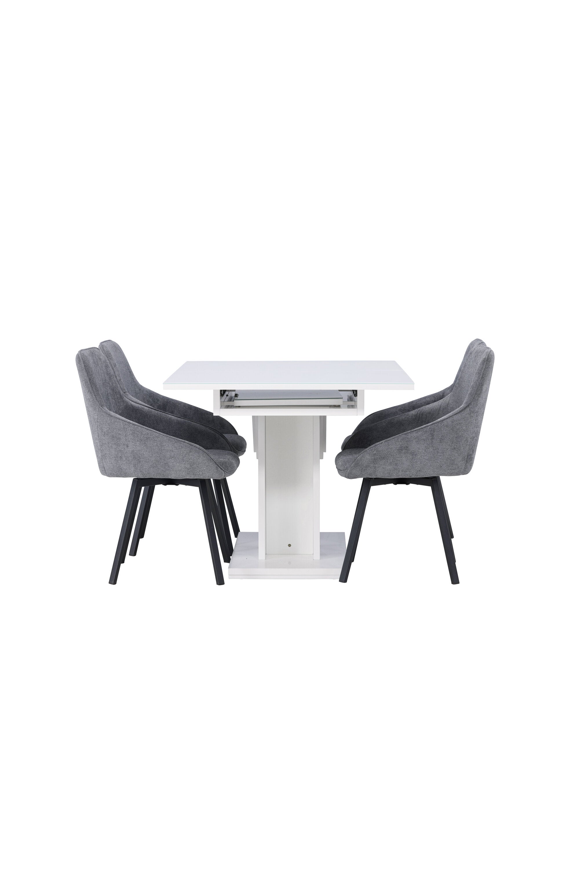 Pluto Esszimmerset ausziehbar + Rosie 120cm/4St. in Schwarzgrau präsentiert im Onlineshop von KAQTU Design AG. Esszimmerset ist von Venture Home