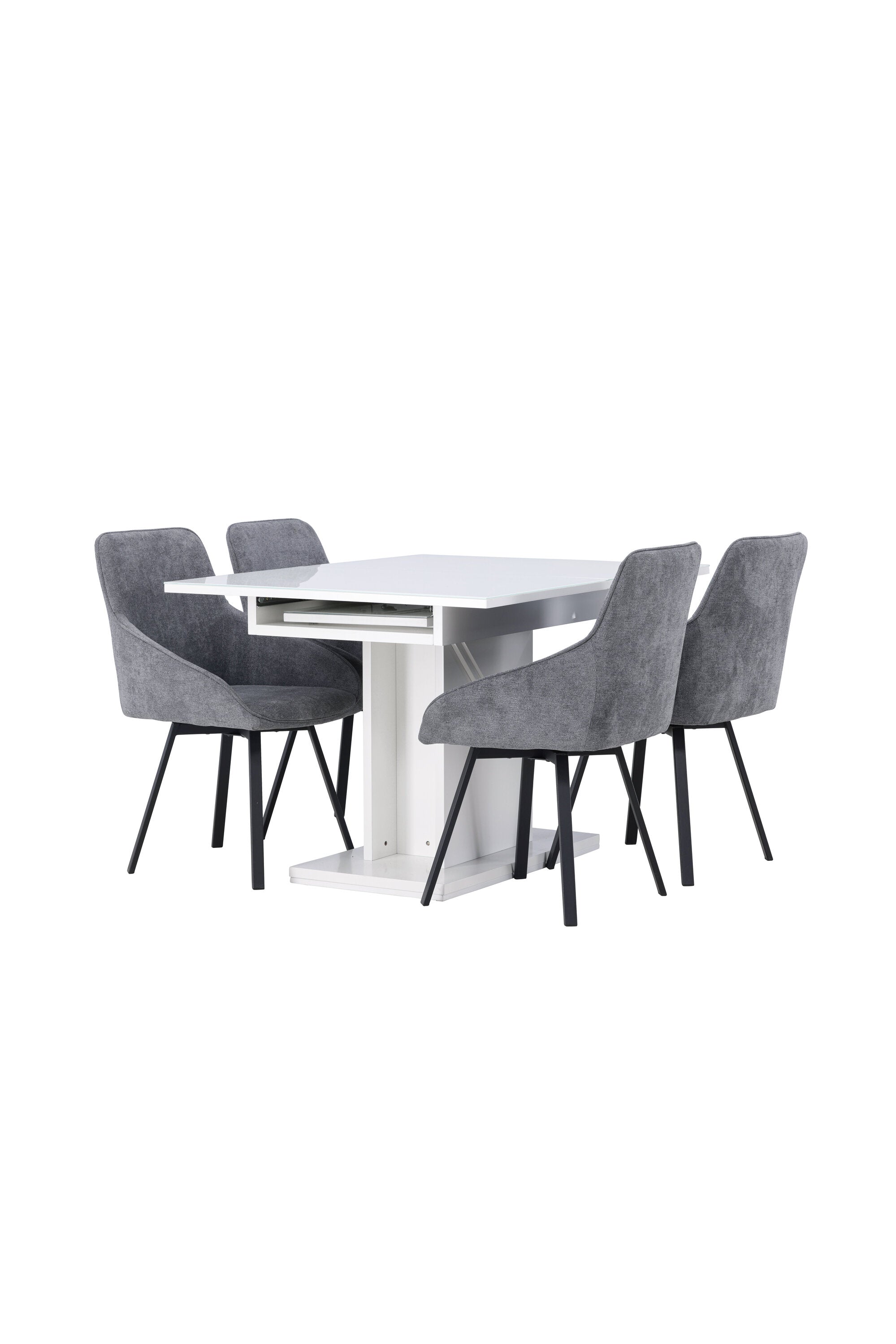 Pluto Esszimmerset ausziehbar + Rosie 120cm/4St. in Schwarzgrau präsentiert im Onlineshop von KAQTU Design AG. Esszimmerset ist von Venture Home