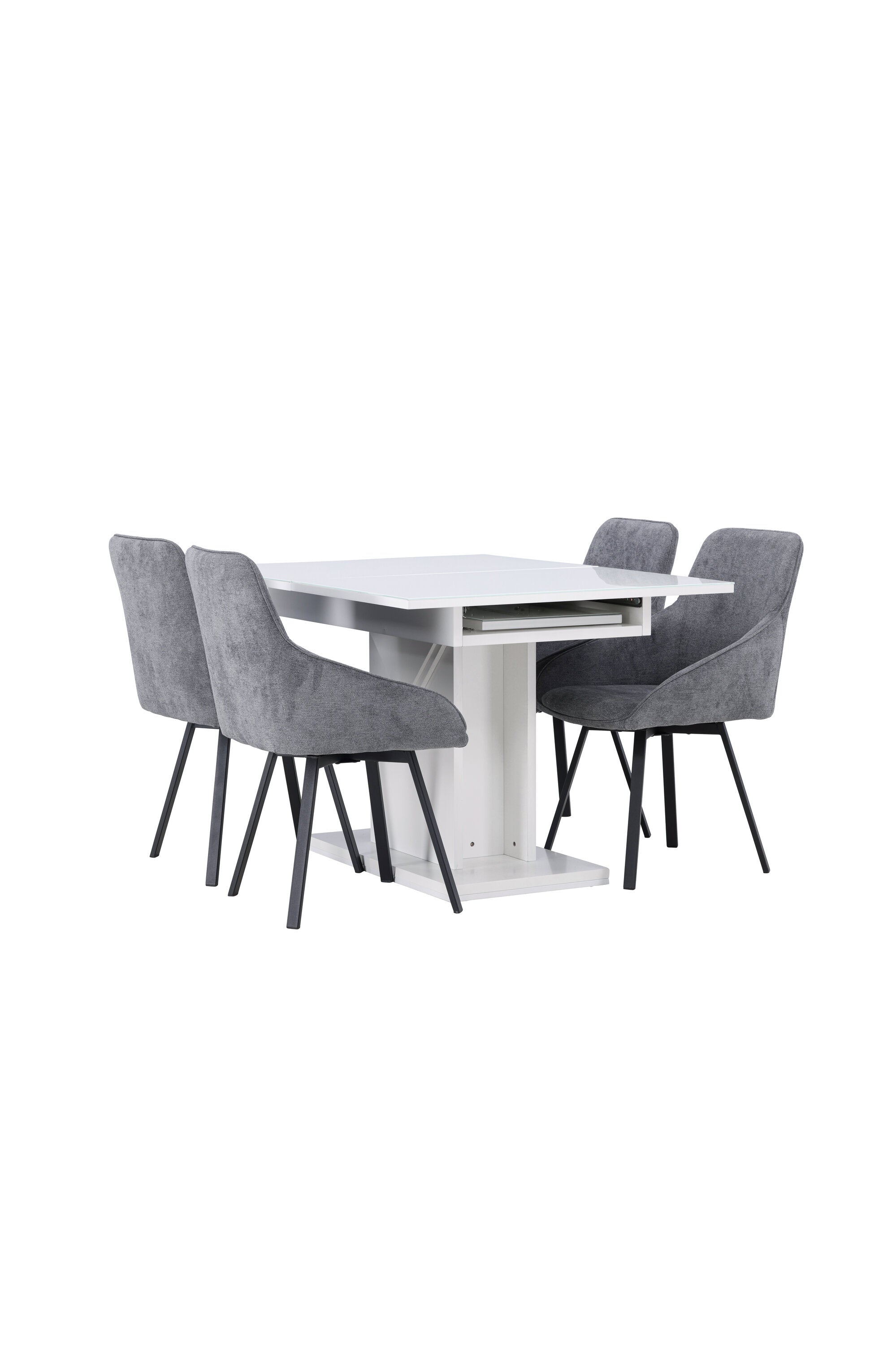 Pluto Esszimmerset ausziehbar + Rosie 120cm/4St. in Schwarzgrau präsentiert im Onlineshop von KAQTU Design AG. Esszimmerset ist von Venture Home