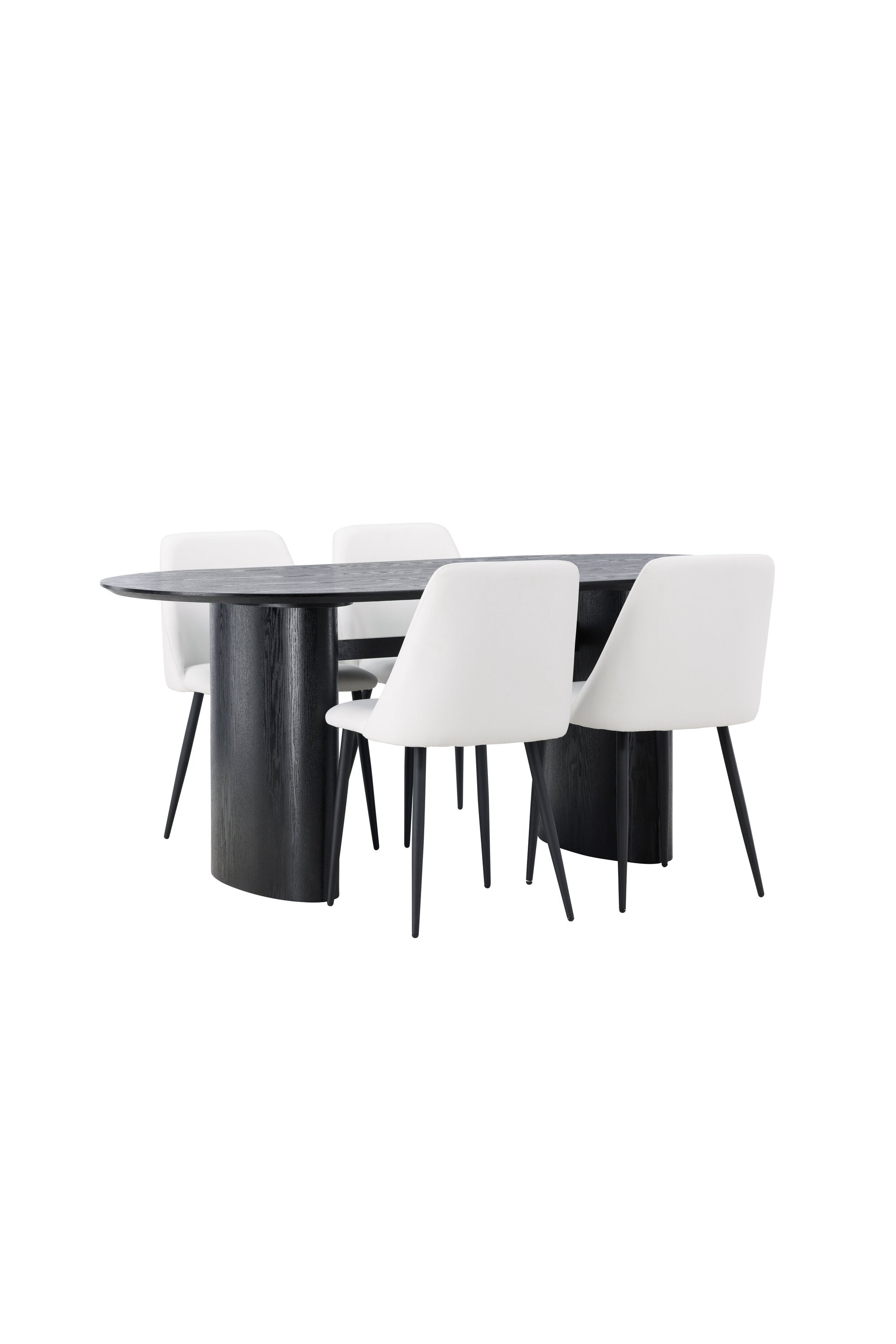 Isolde Esszimmerset + Night 180cm/4St. in Schwarz-Weiss präsentiert im Onlineshop von KAQTU Design AG. Esszimmerset ist von Venture Home