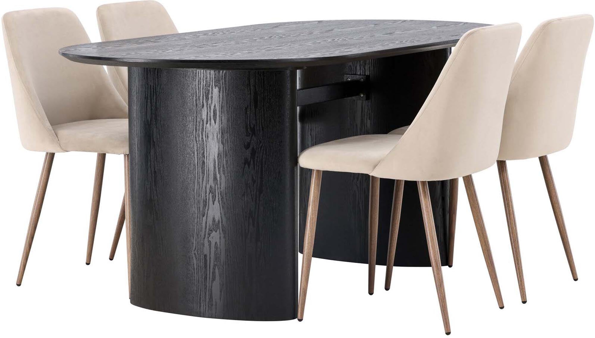 Stilvolles Isolde Esszimmerset von Venture Home: 180 cm ovaler Tisch und ergonomische Stühle für gesellige Abende und gemütliche Mahlzeiten.