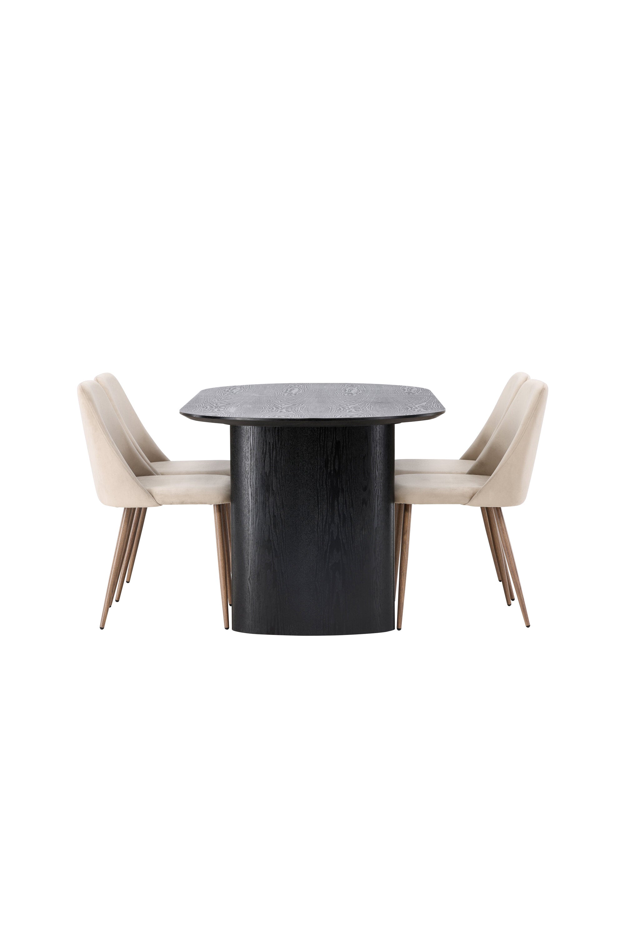 Isolde Esszimmerset + Night 180cm/4St. in Braun, Walnuss präsentiert im Onlineshop von KAQTU Design AG. Esszimmerset ist von Venture Home