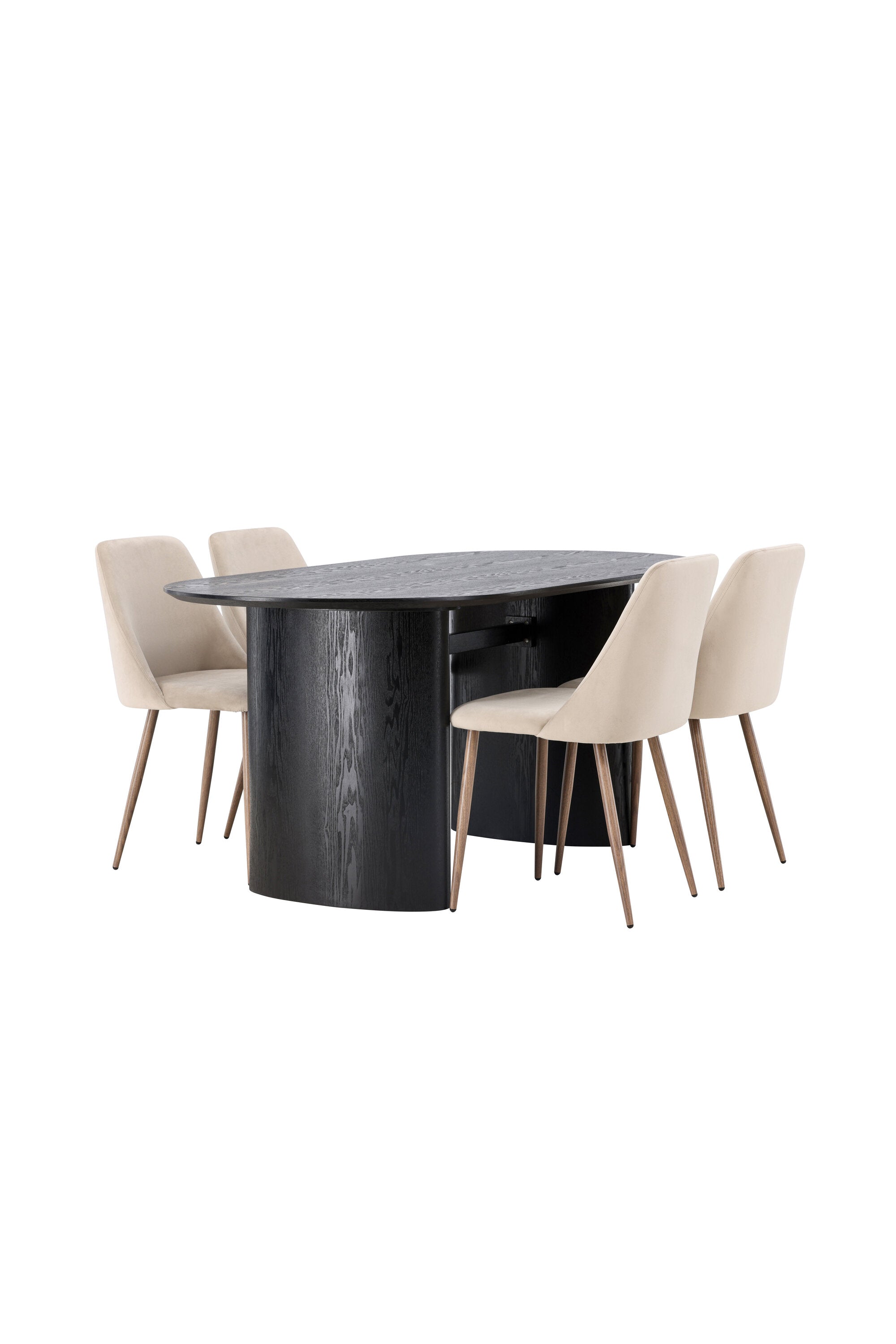 Isolde Esszimmerset + Night 180cm/4St. in Braun, Walnuss präsentiert im Onlineshop von KAQTU Design AG. Esszimmerset ist von Venture Home