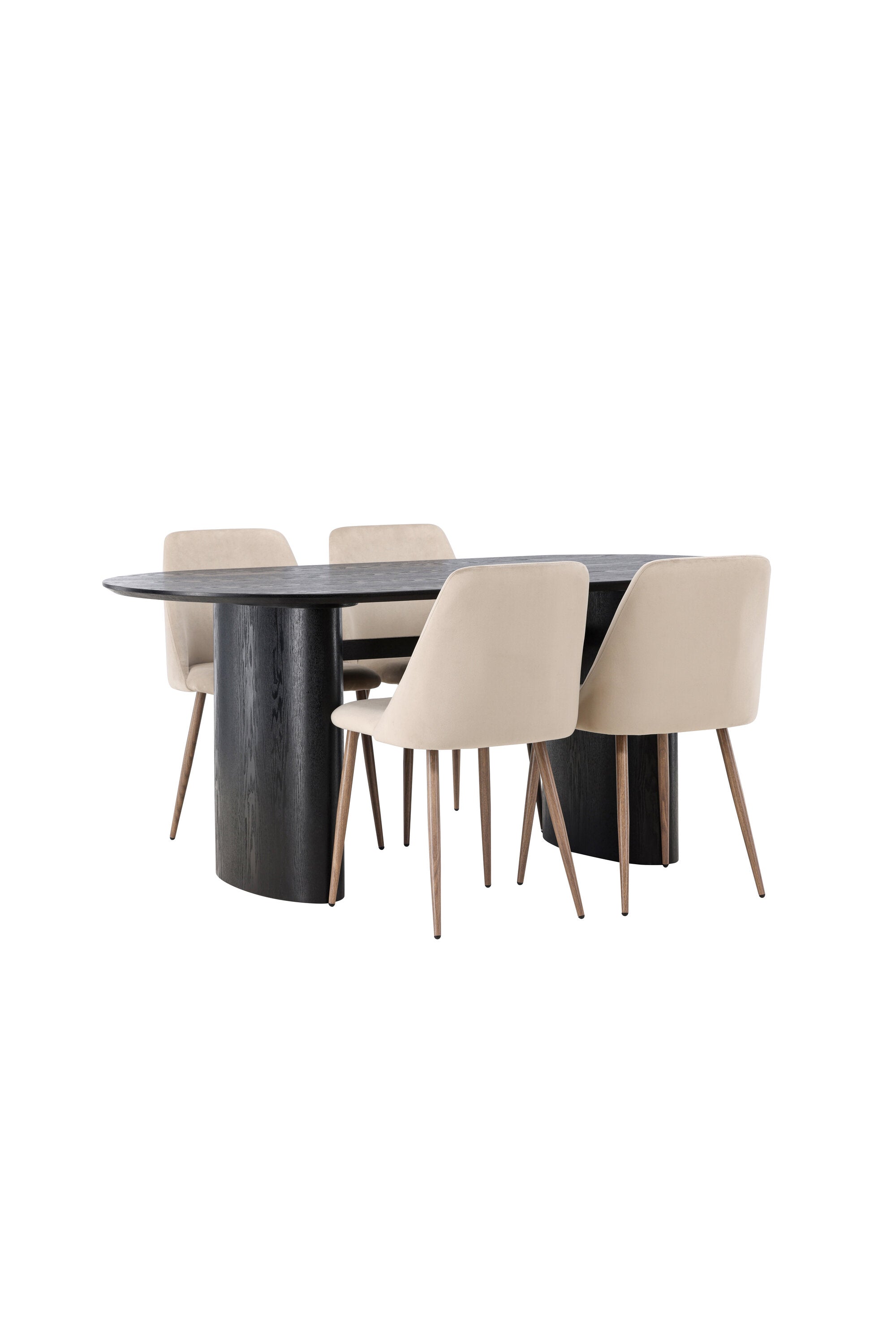 Isolde Esszimmerset + Night 180cm/4St. in Braun, Walnuss präsentiert im Onlineshop von KAQTU Design AG. Esszimmerset ist von Venture Home