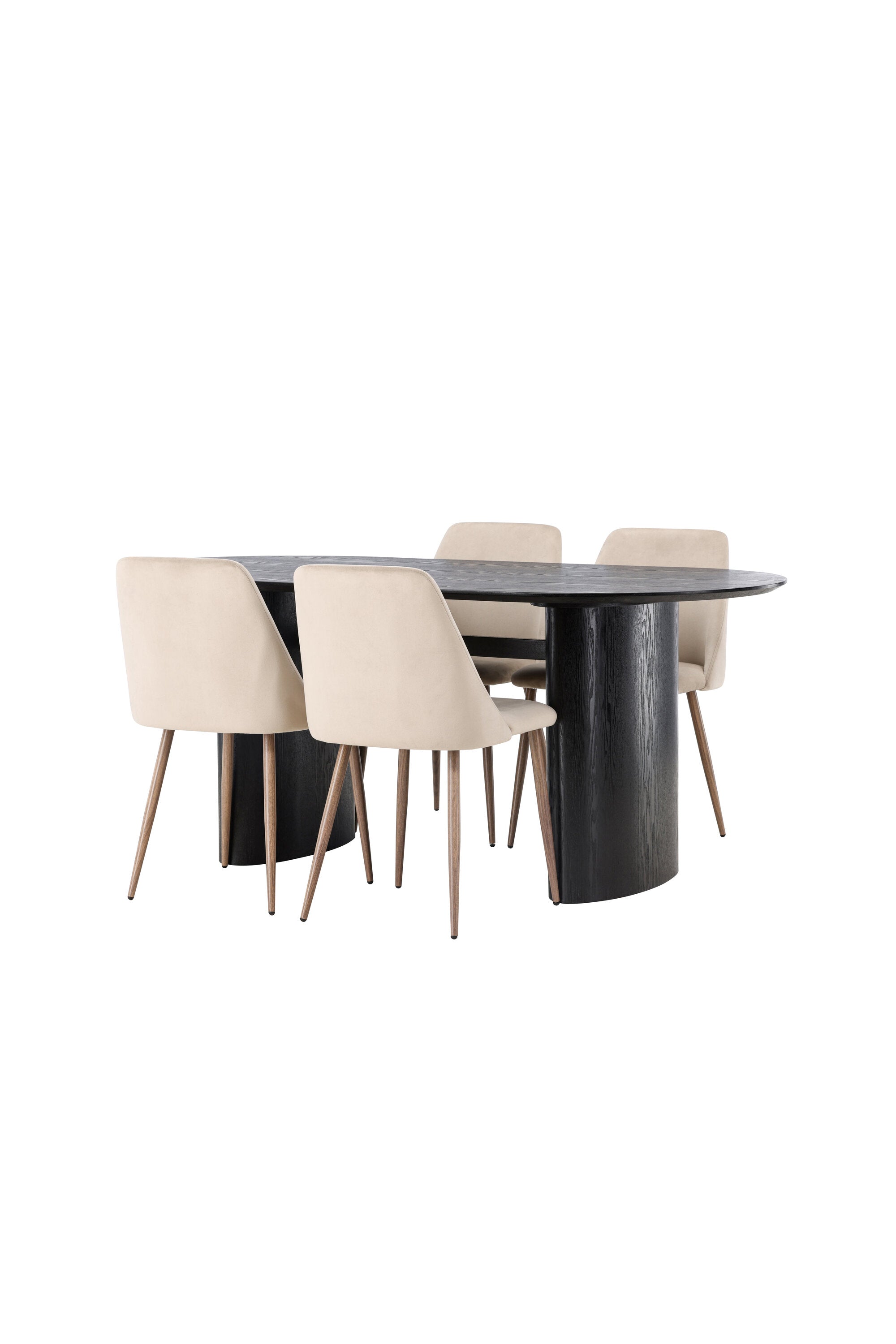 Isolde Esszimmerset + Night 180cm/4St. in Braun, Walnuss präsentiert im Onlineshop von KAQTU Design AG. Esszimmerset ist von Venture Home