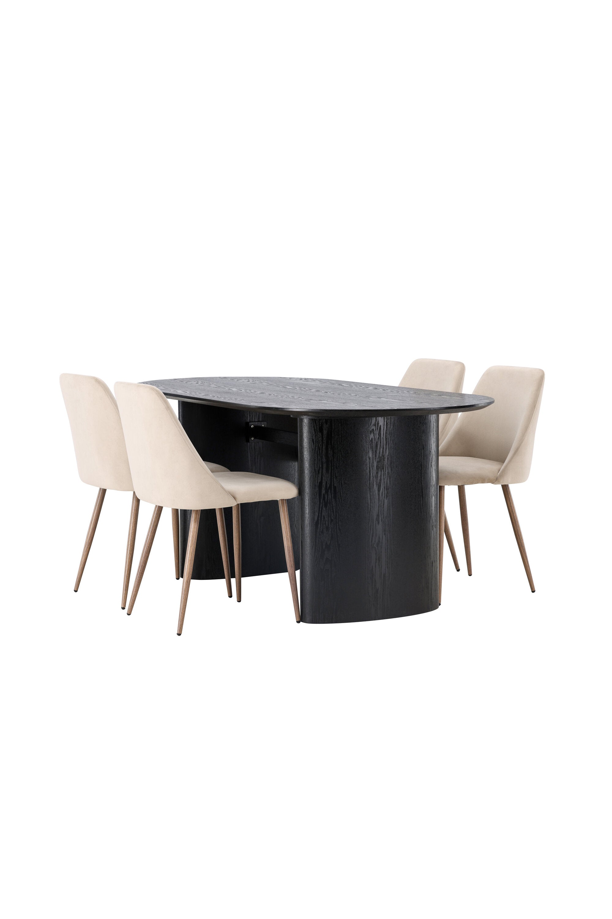 Isolde Esszimmerset + Night 180cm/4St. in Braun, Walnuss präsentiert im Onlineshop von KAQTU Design AG. Esszimmerset ist von Venture Home