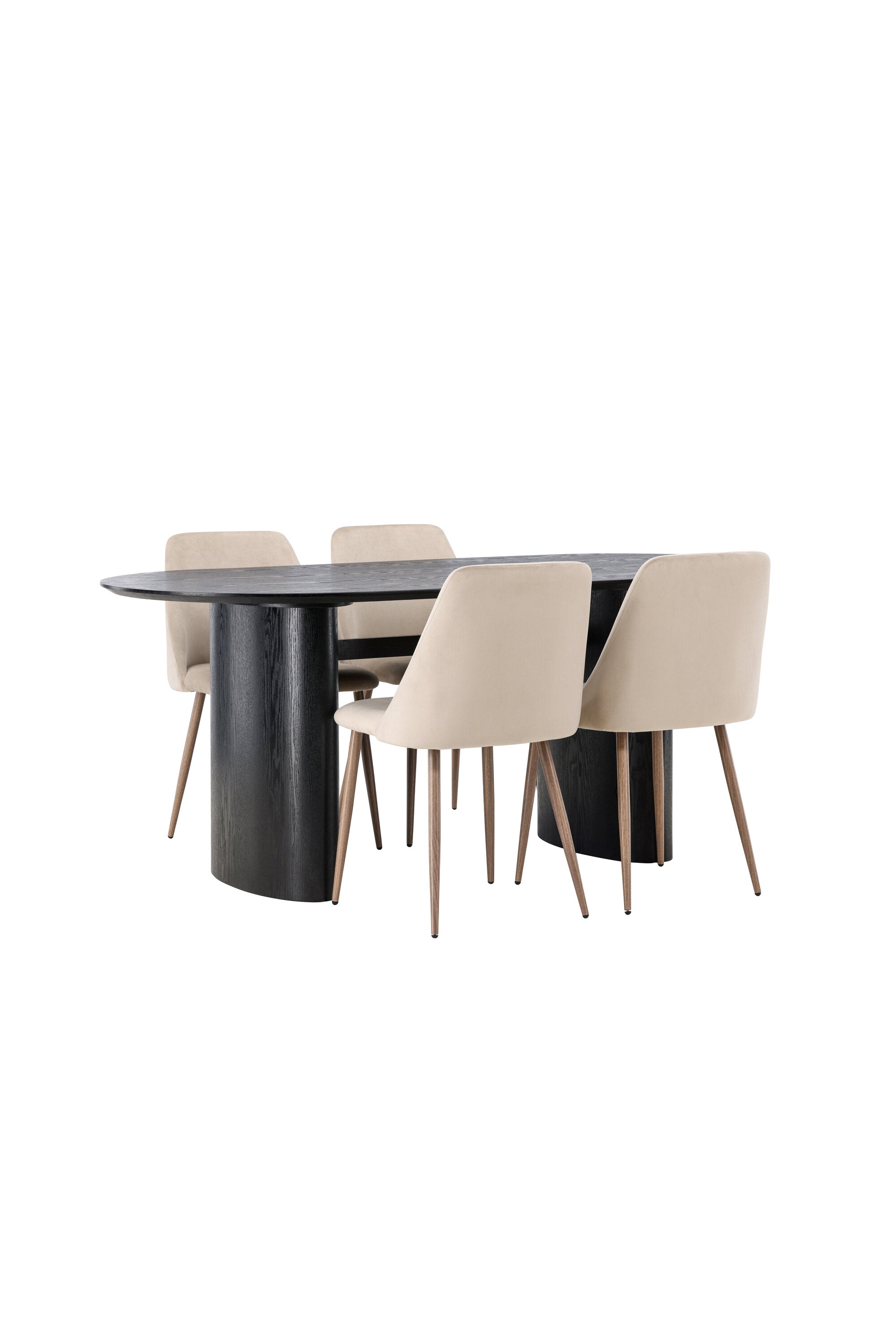 Isolde Esszimmerset + Night 180cm/4St. in Braun, Walnuss präsentiert im Onlineshop von KAQTU Design AG. Esszimmerset ist von Venture Home