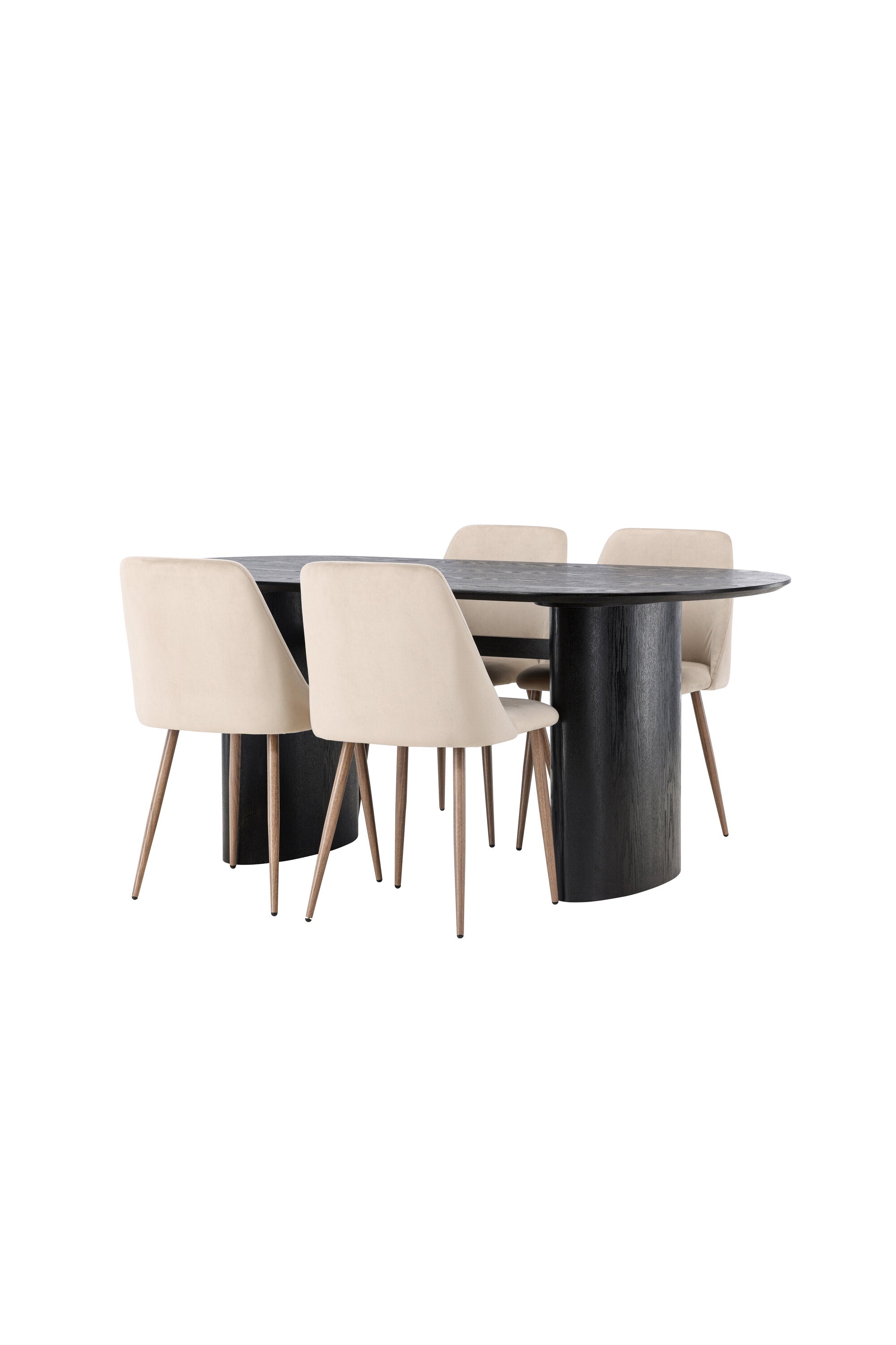 Isolde Esszimmerset + Night 180cm/4St. in Braun, Walnuss präsentiert im Onlineshop von KAQTU Design AG. Esszimmerset ist von Venture Home