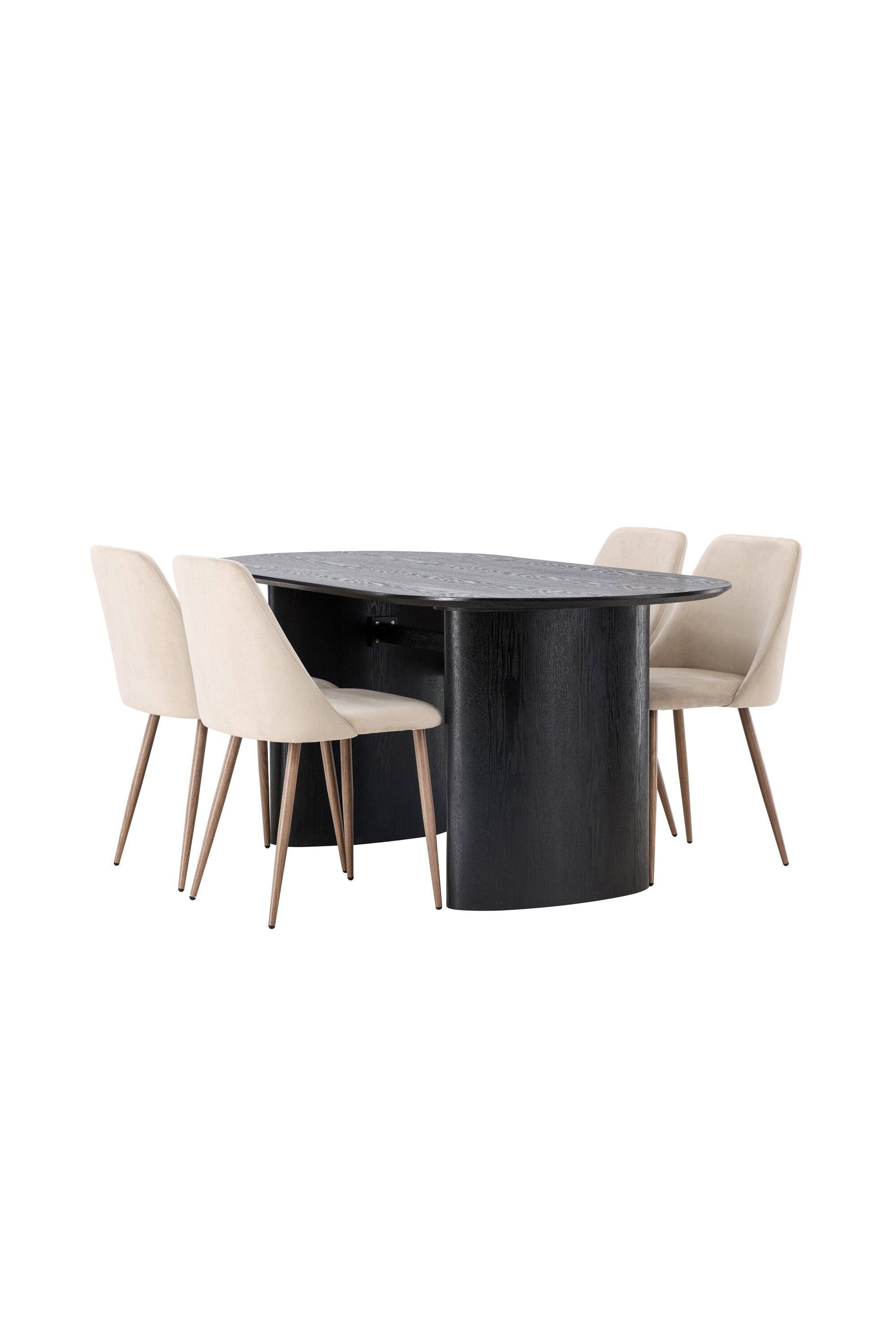 Isolde Esszimmerset + Night 180cm/4St. in Braun, Walnuss präsentiert im Onlineshop von KAQTU Design AG. Esszimmerset ist von Venture Home