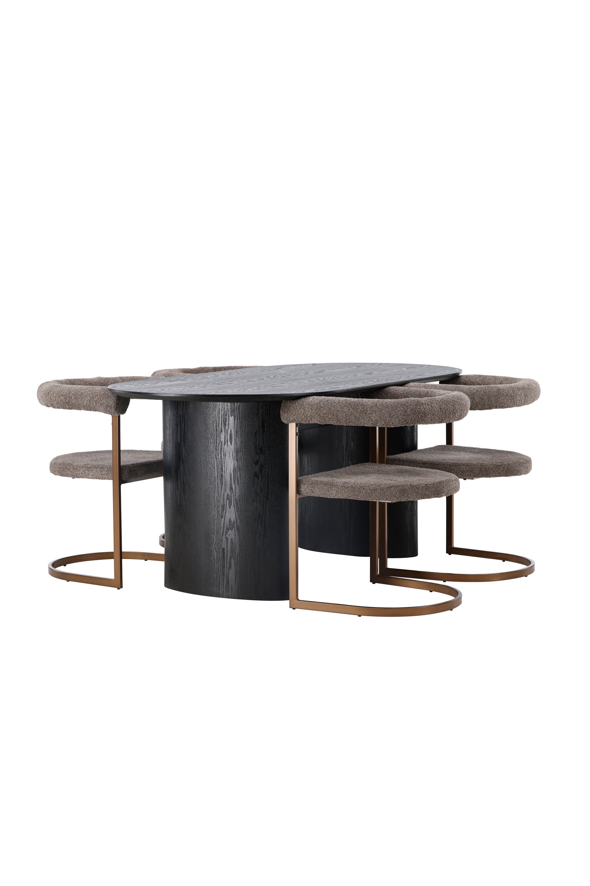 Isolde Esszimmerset + Morning 180cm/4St. in Braun-grau präsentiert im Onlineshop von KAQTU Design AG. Esszimmerset ist von Venture Home
