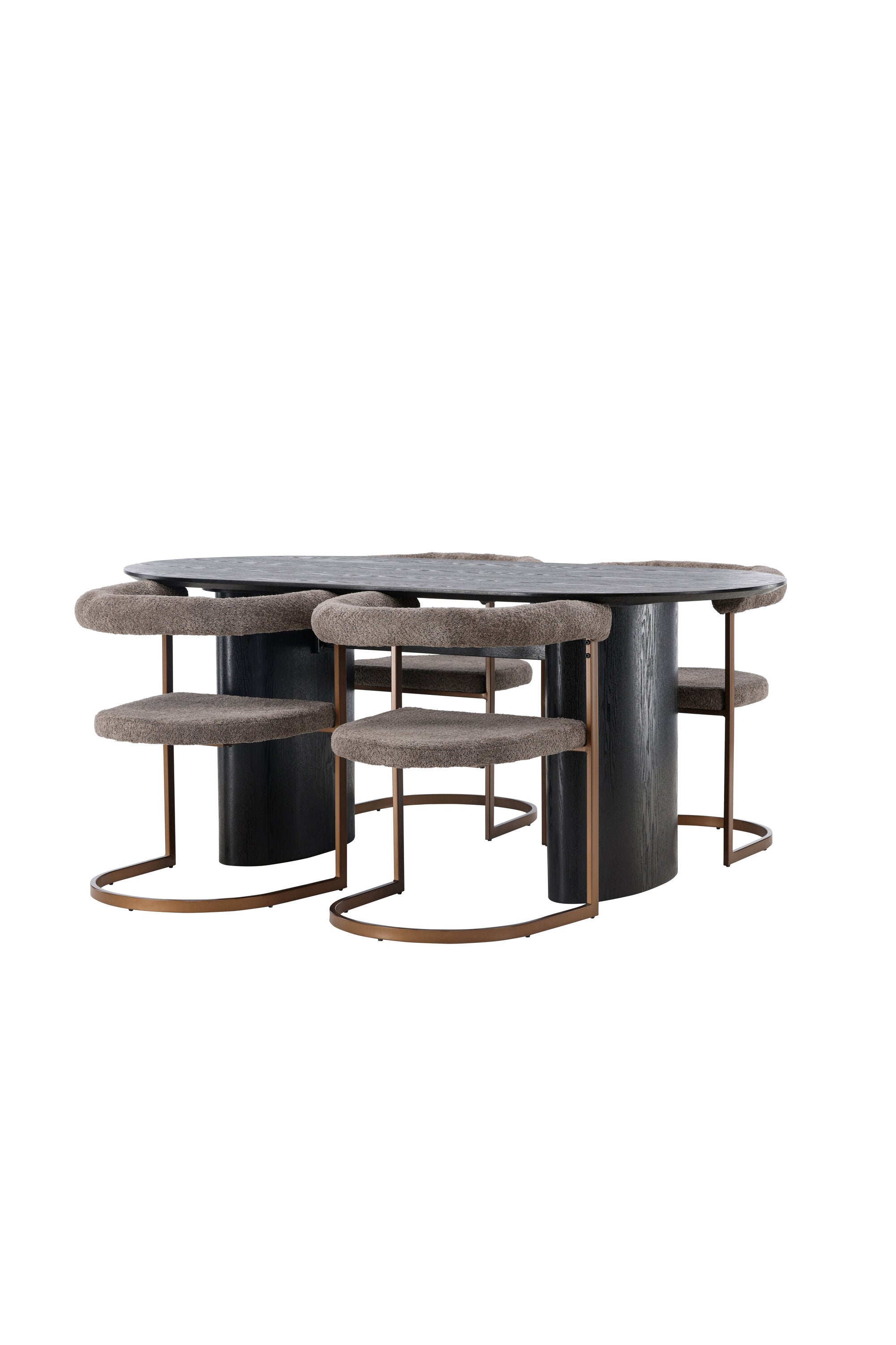 Isolde Esszimmerset + Morning 180cm/4St. in Braun-grau präsentiert im Onlineshop von KAQTU Design AG. Esszimmerset ist von Venture Home