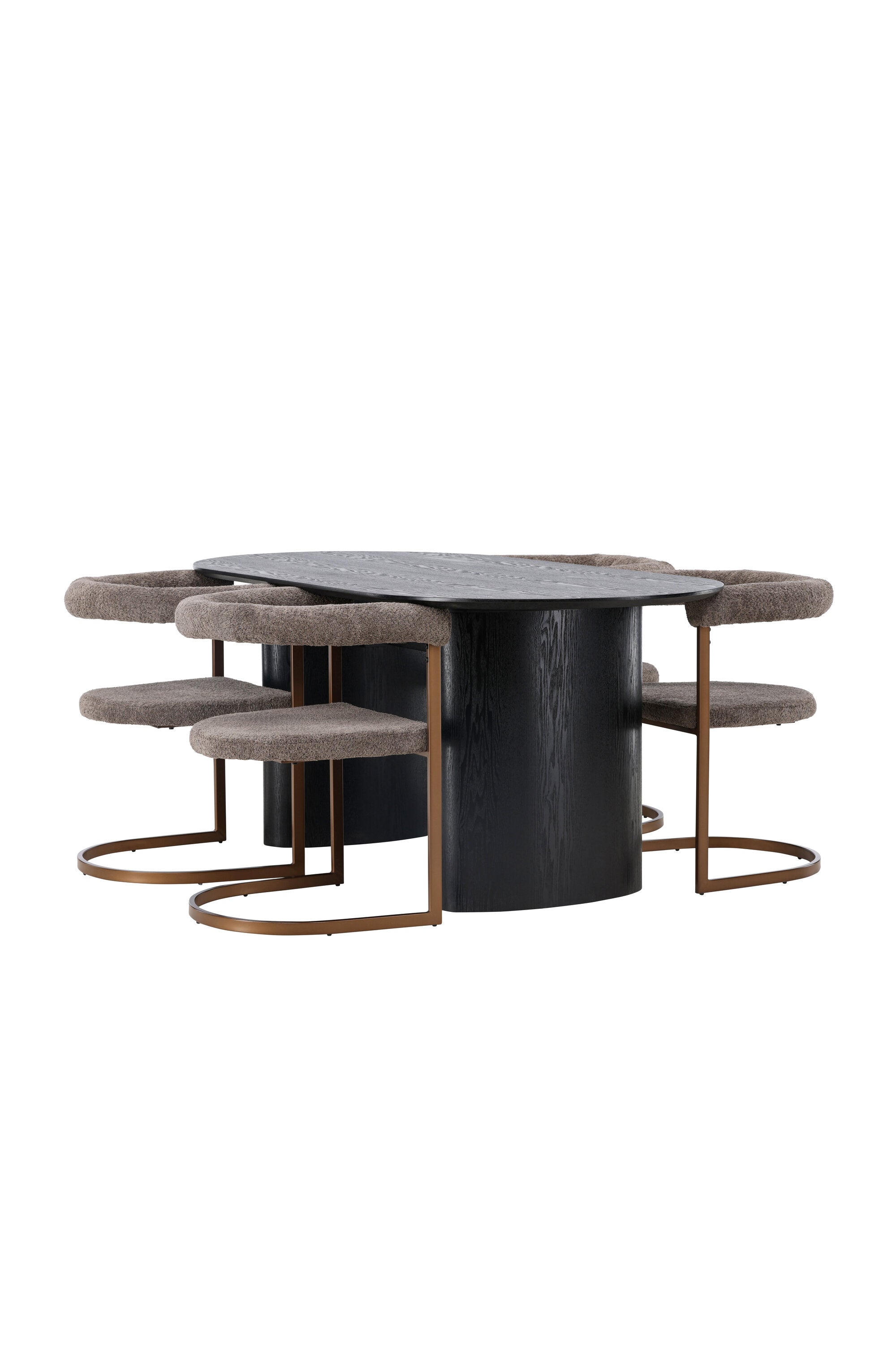 Isolde Esszimmerset + Morning 180cm/4St. in Braun-grau präsentiert im Onlineshop von KAQTU Design AG. Esszimmerset ist von Venture Home