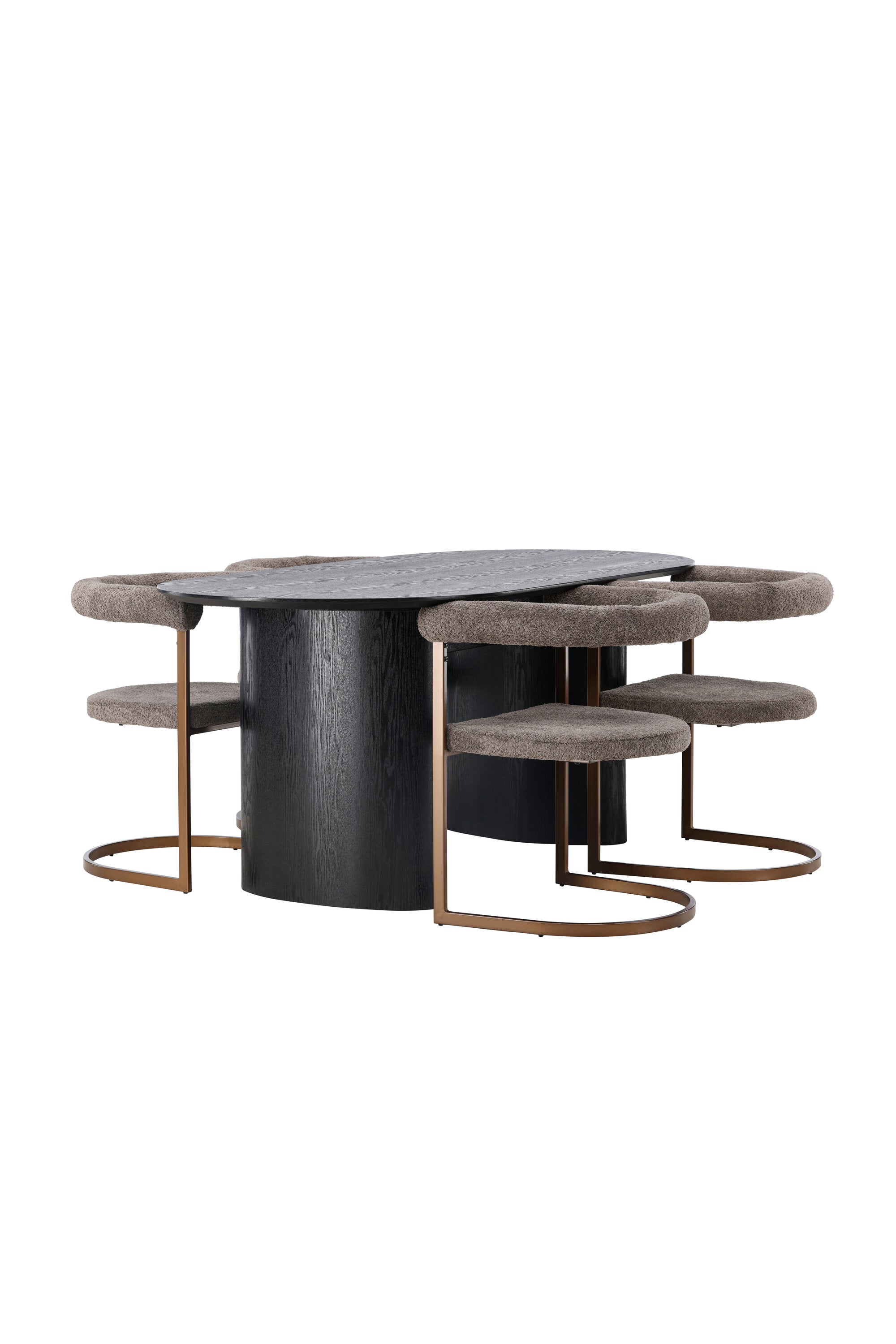 Isolde Esszimmerset + Morning 180cm/4St. in Braun-grau präsentiert im Onlineshop von KAQTU Design AG. Esszimmerset ist von Venture Home